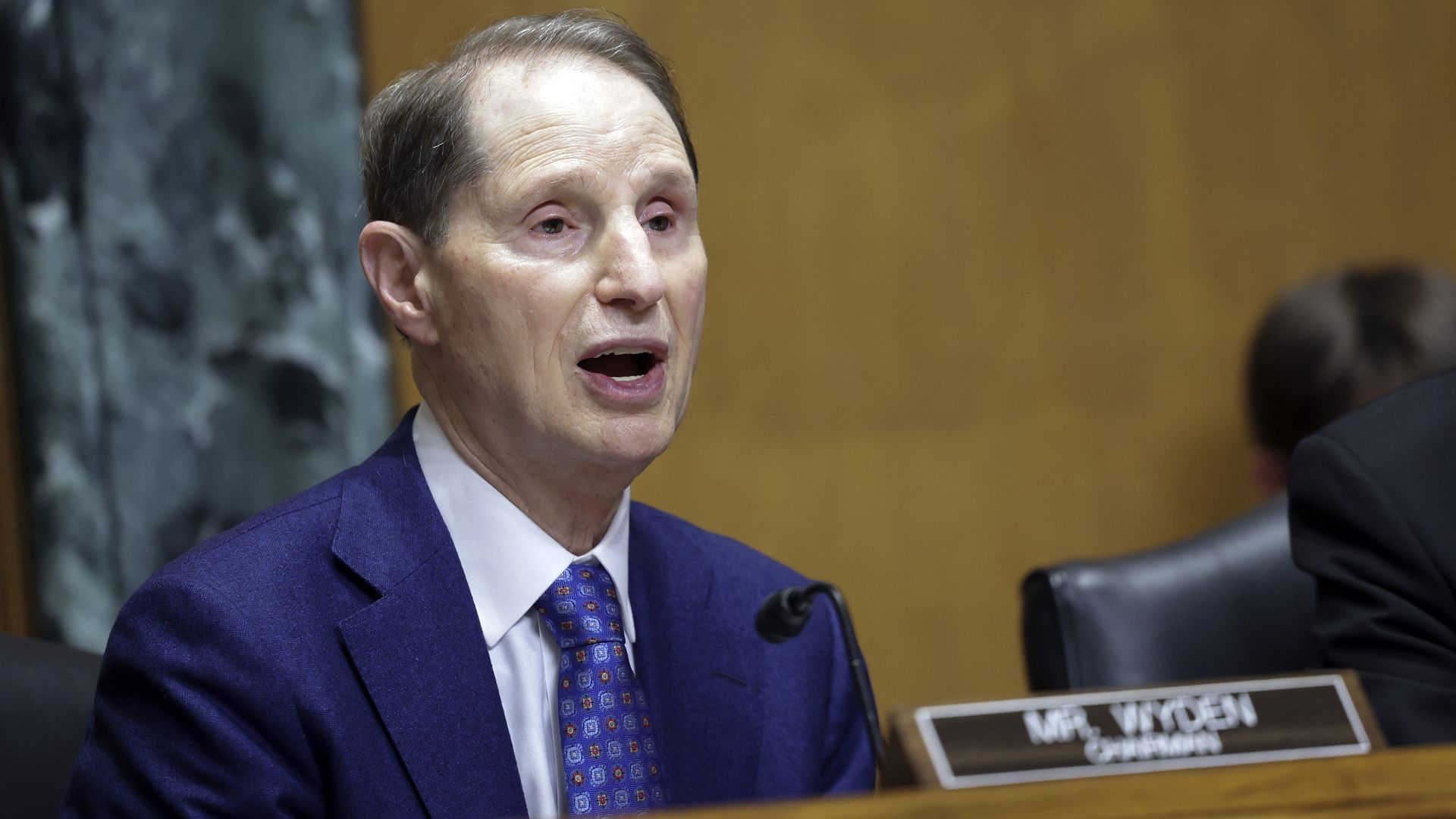 Sen. Ron Wyden (D-Ore.), chairman of the Senate Finance Committee, speaking during a hearing in April 2022.