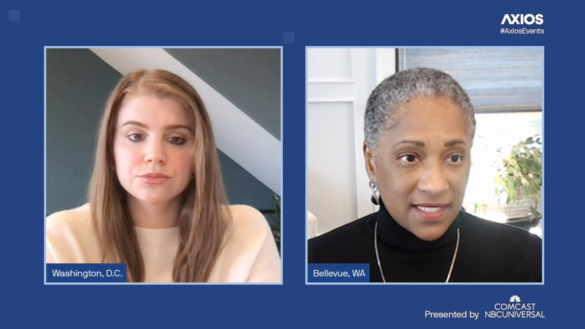 Axios' Ashley Gold (L) and Dreambox President and CEO Jessie Woolley-Wilson (R). Photo courtesy of Axios Events