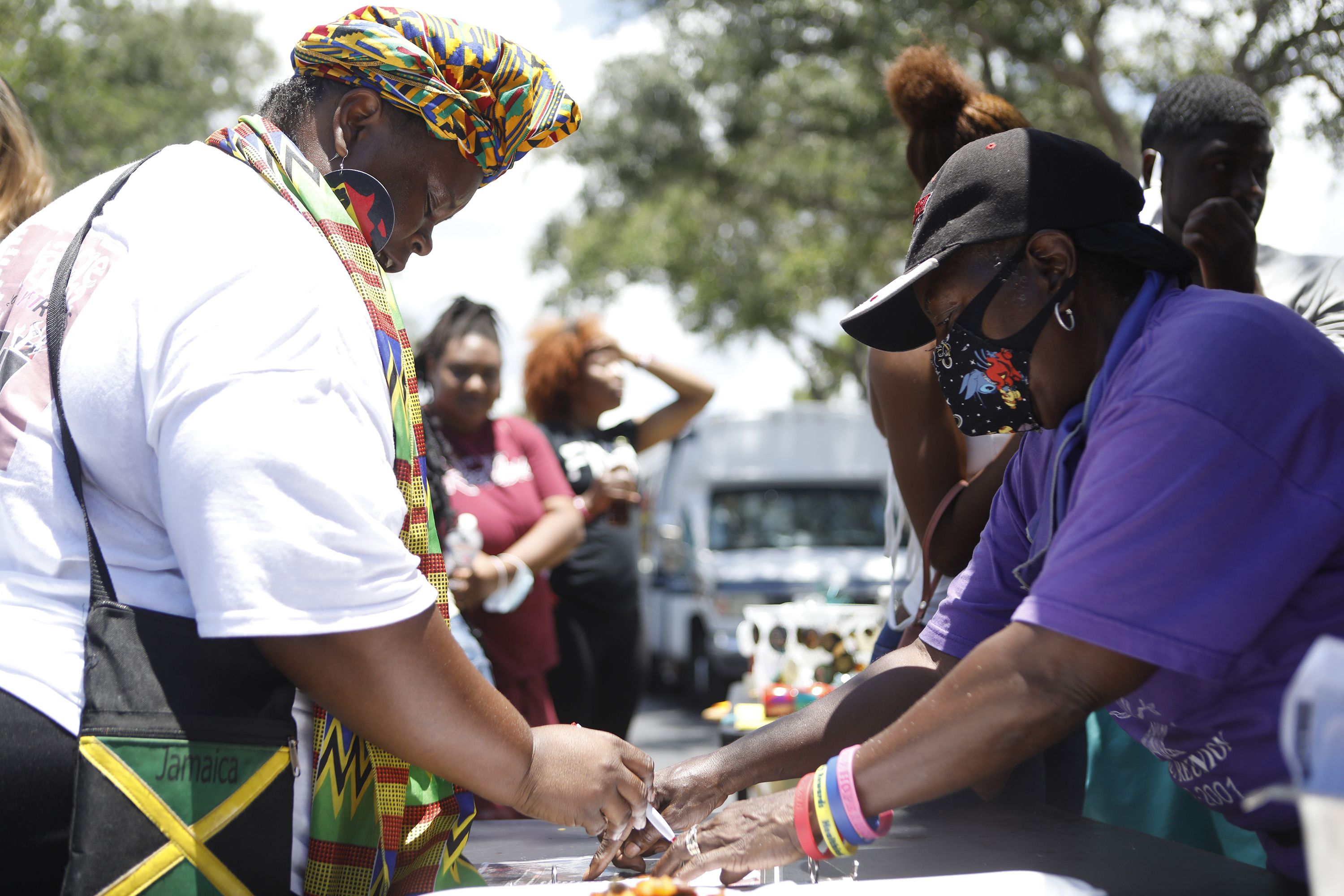 A woman shopping at a Juneteenth festival in Tampa Bay