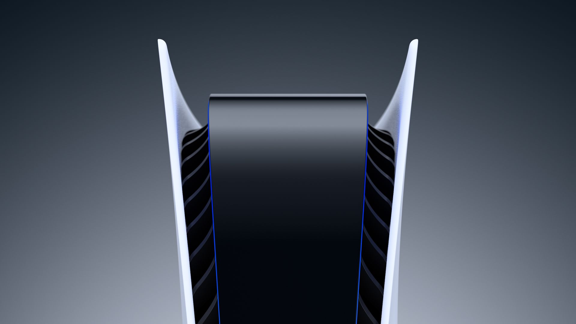 Close-up photo of the top of a PlayStation 5 console