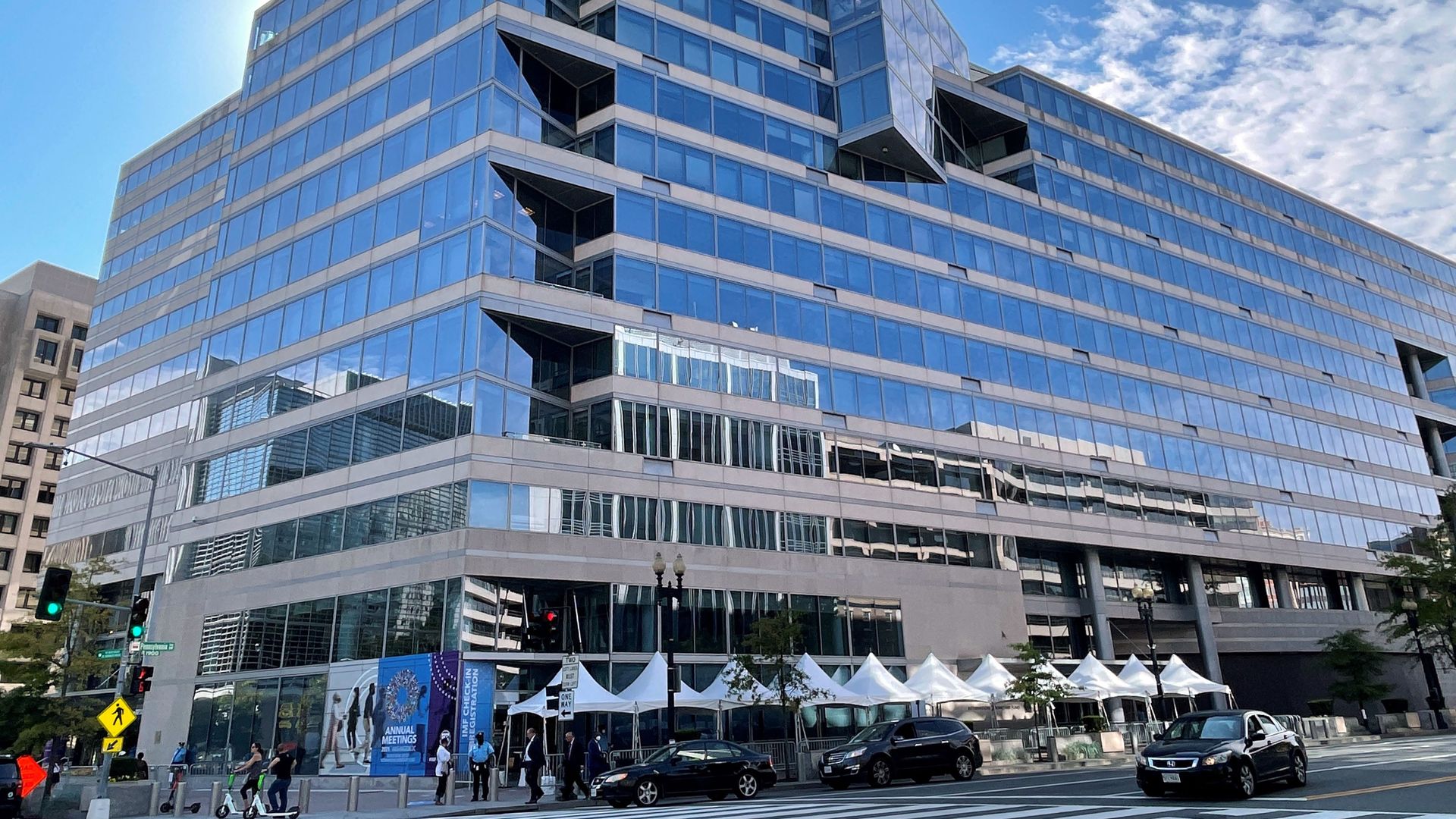 The International Monetary Fund's headquarters is seen in Washington.