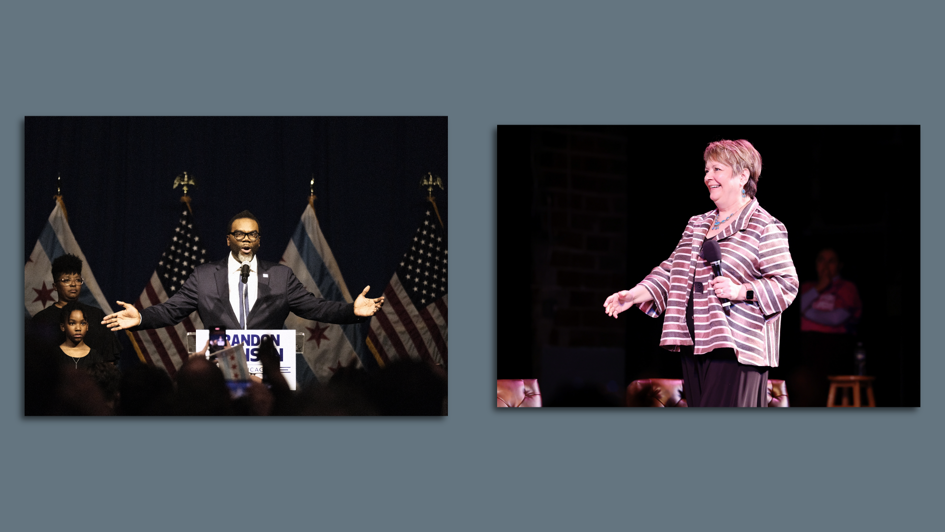 Brandon Johnson in Chicago on April 4 and Janet Protasiewicz in Wisconsin on March 18.