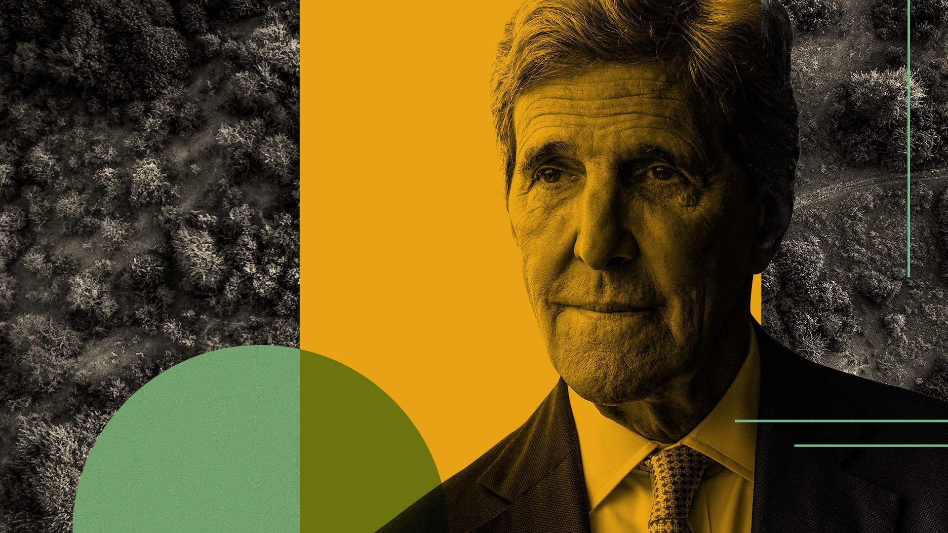 Photo illustration of John Kerry. 