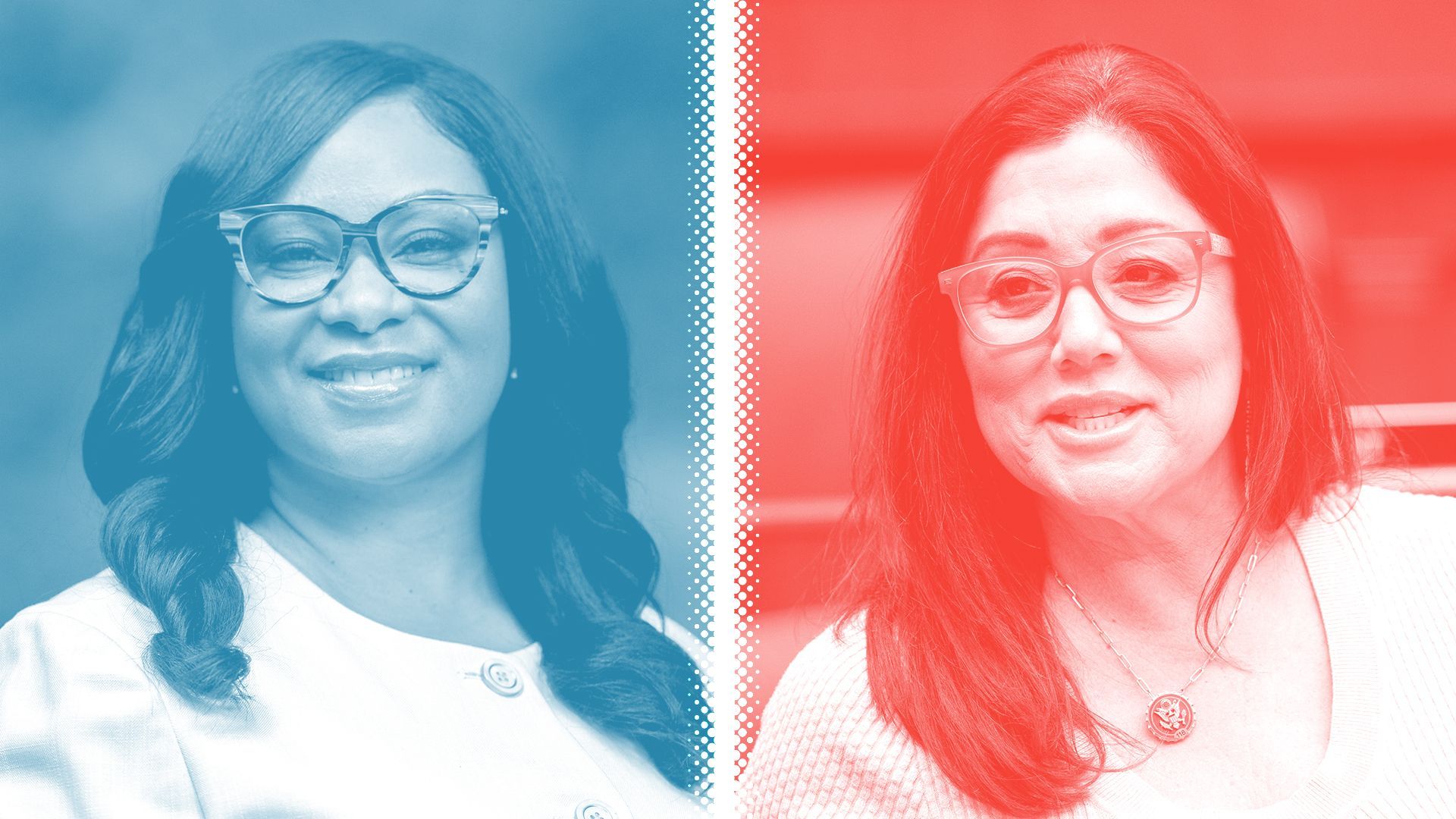 Photo illustration of Janelle Bynum and Lori Chavez-DeRemer.