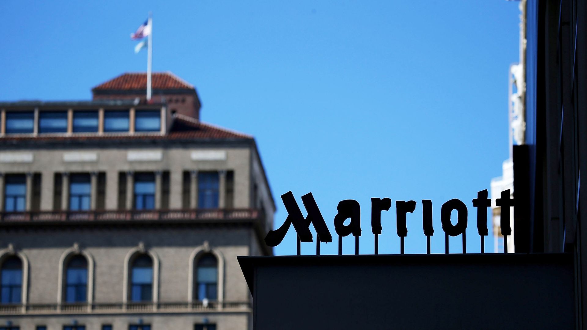 A Marriott sign.