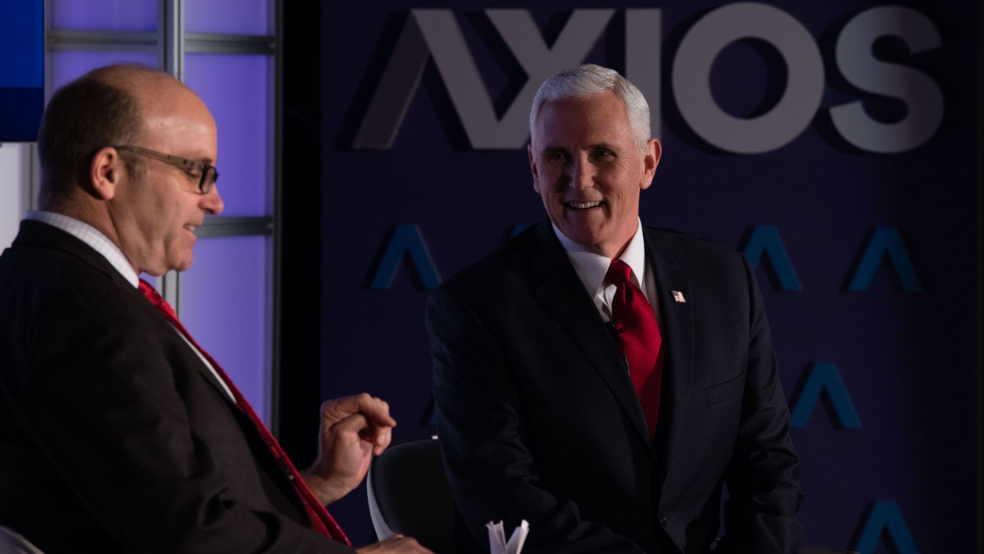 Vice President Mike Pence with Axios' Mike Allen. 