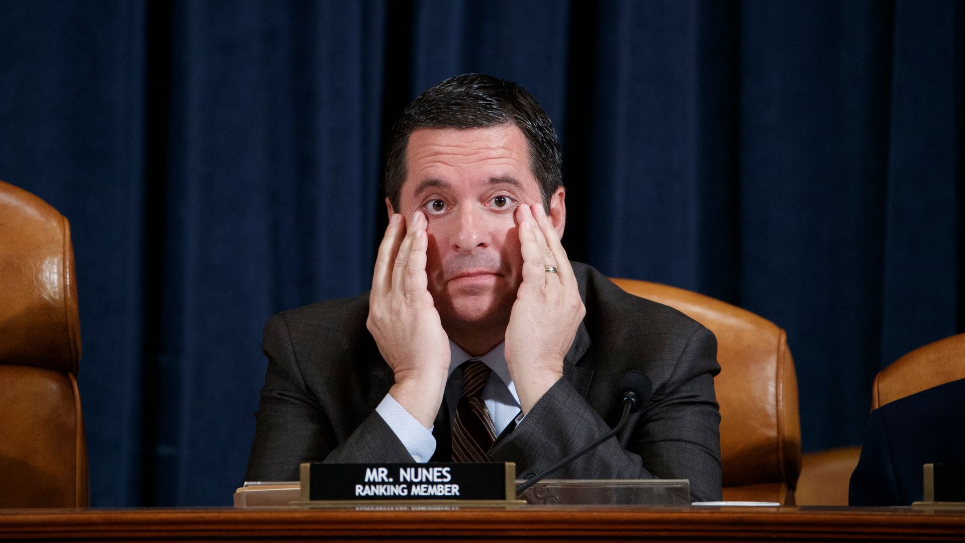 Ranking member of the House Permanent Select Committee on Intelligence Devin Nunes listens to testimony at the impeachment hearings