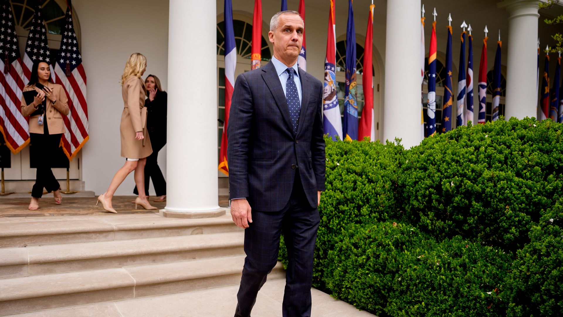 Corey Lewandowski, a recurring aide to President Trump, seen at the White House for the "Liberation Day" event.