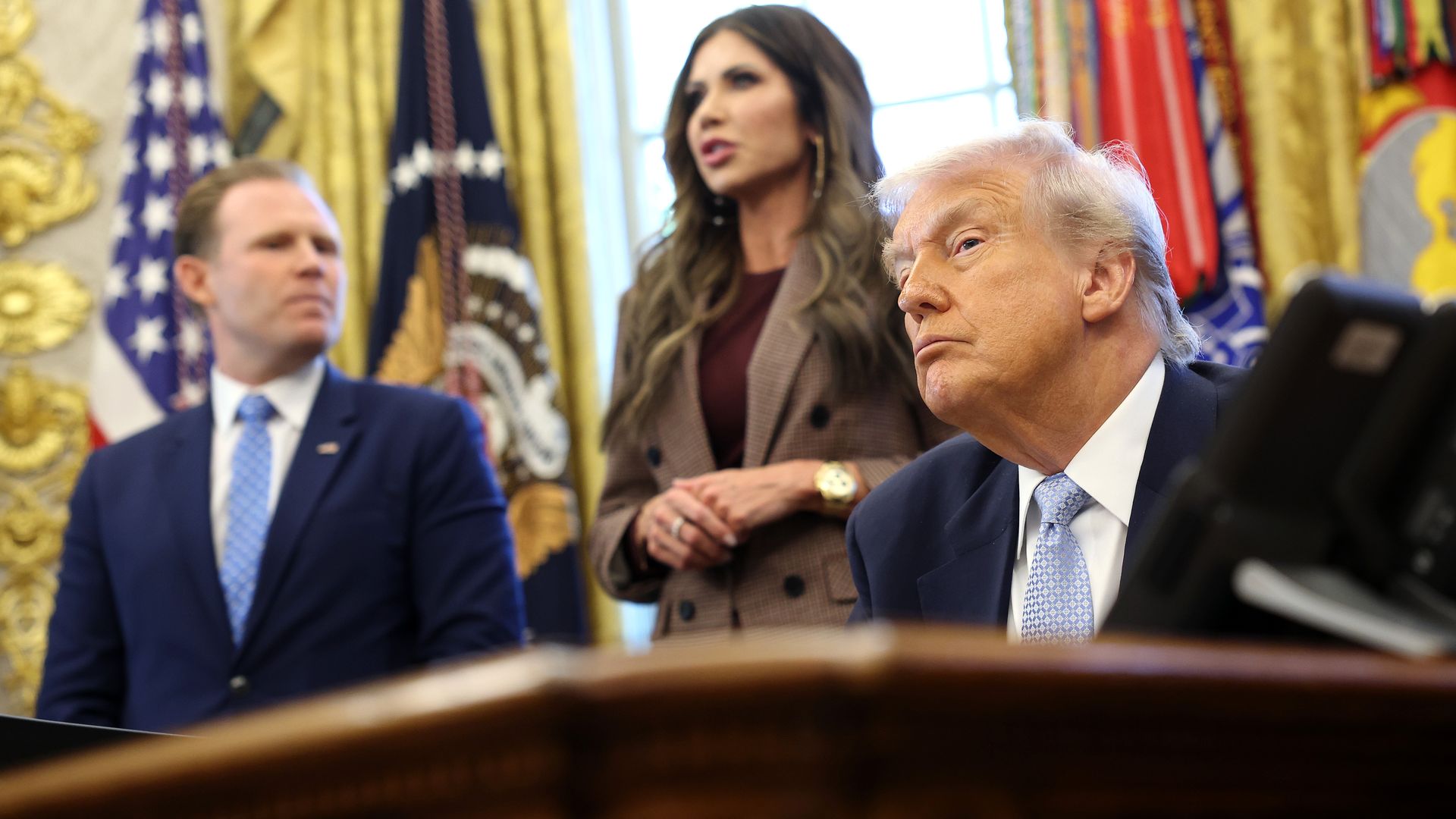 President Trump speaks in the Oval Office on Nov. 17 in Washington, D.C. 