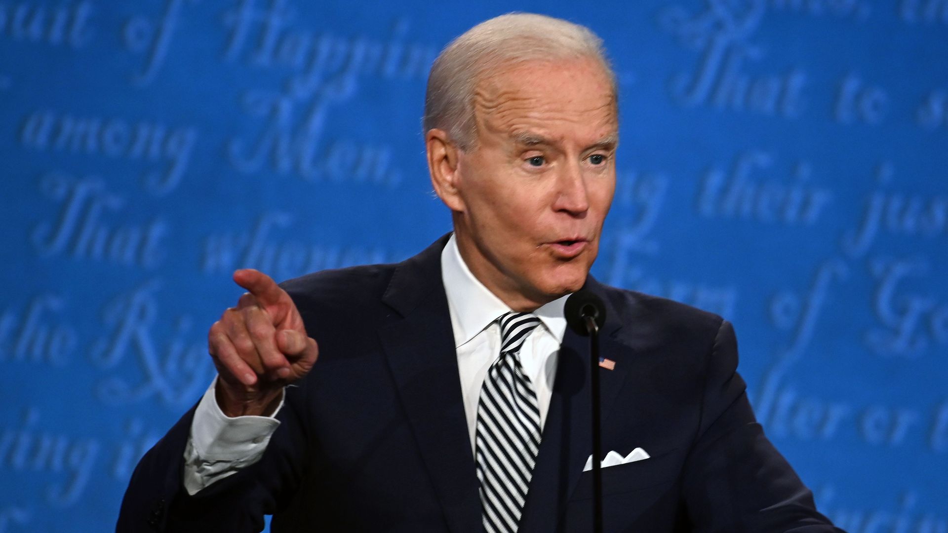  Democratic Presidential candidate  Joe Biden speaks during the first presidential debate at the Case Western Reserve University and Cleveland Clinic in Cleveland, Ohio on September 29
