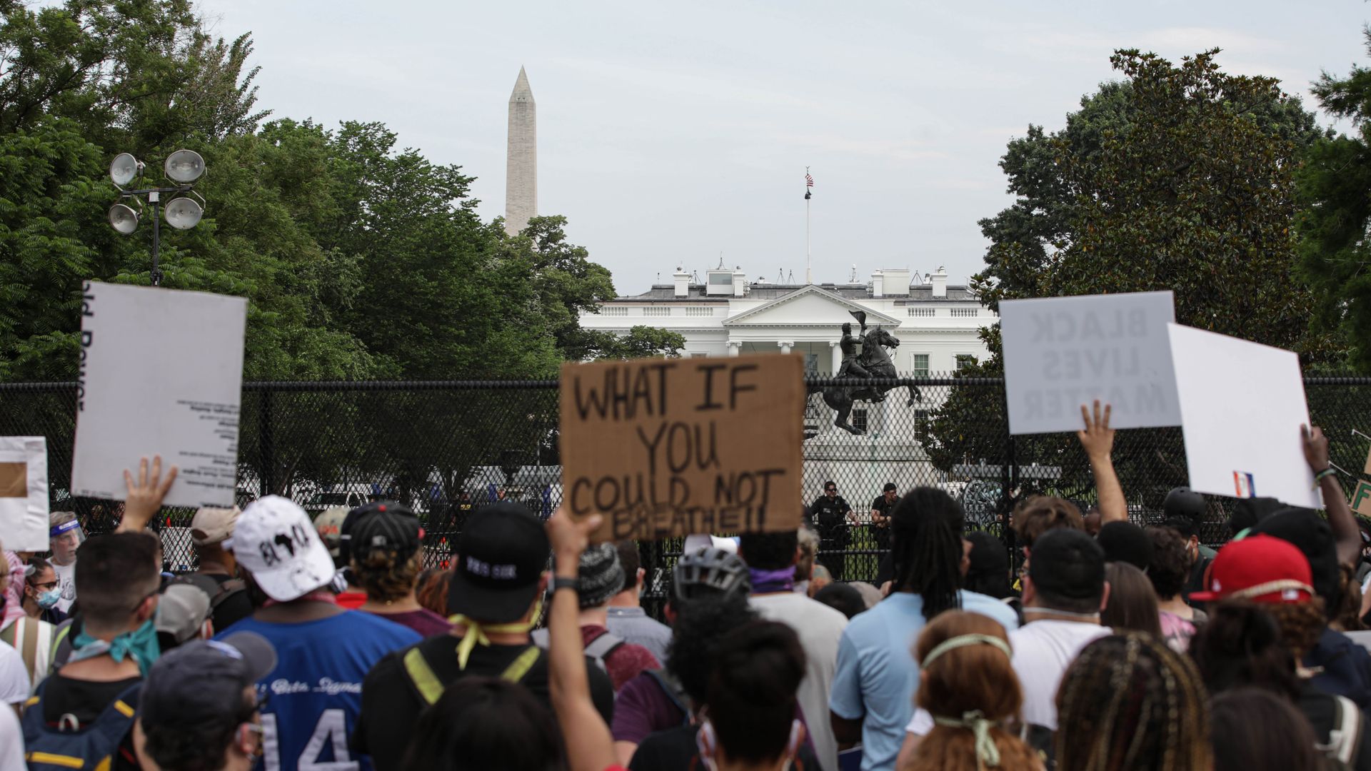 Protesters in front of White House
