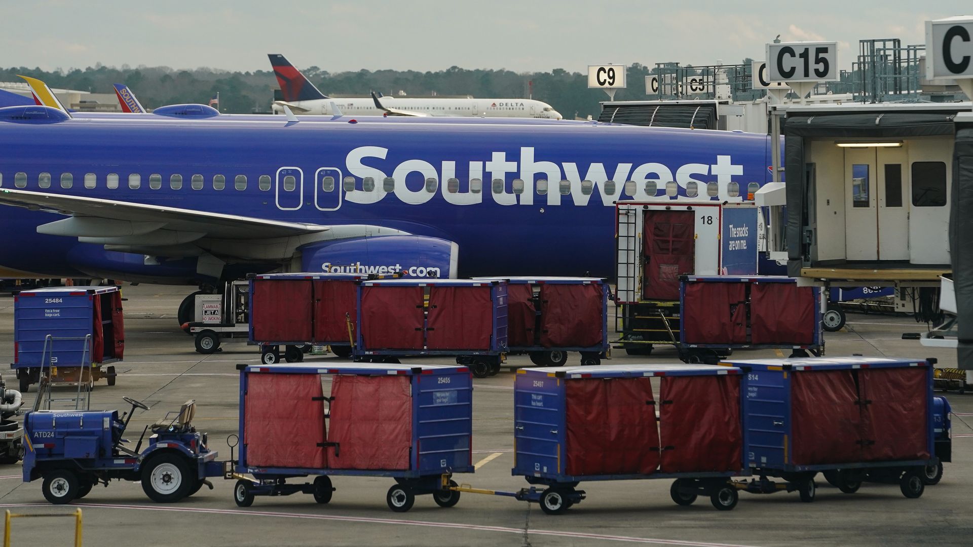 Southwest airlines plane at Atlanta airport.