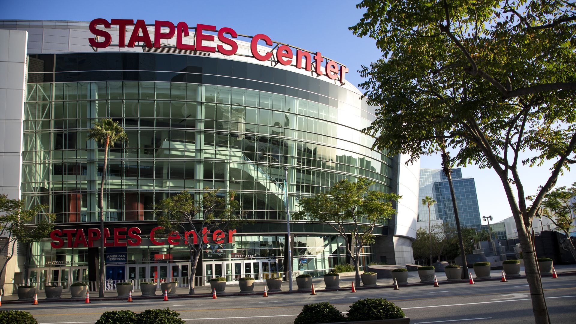 The Staples Center from the street