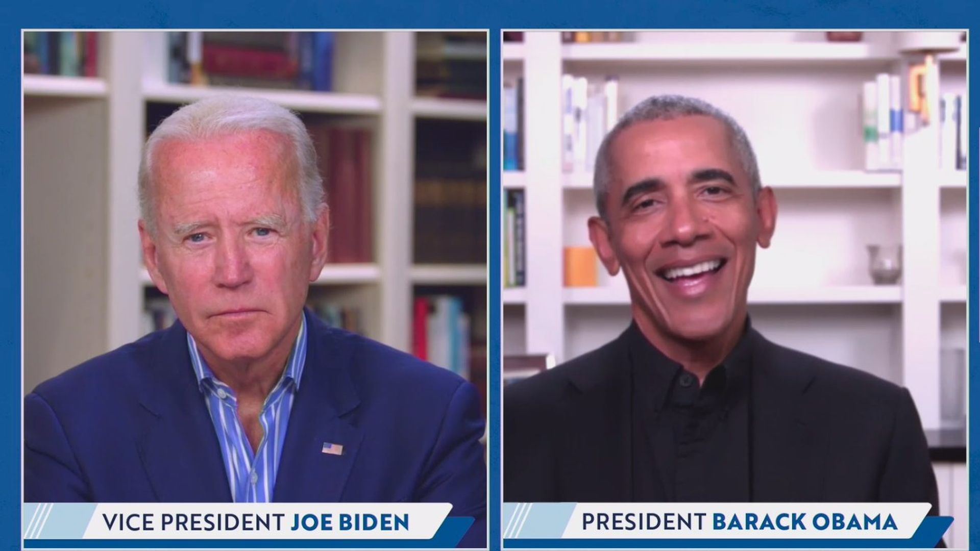 Obama and Biden at virtual fundraiser