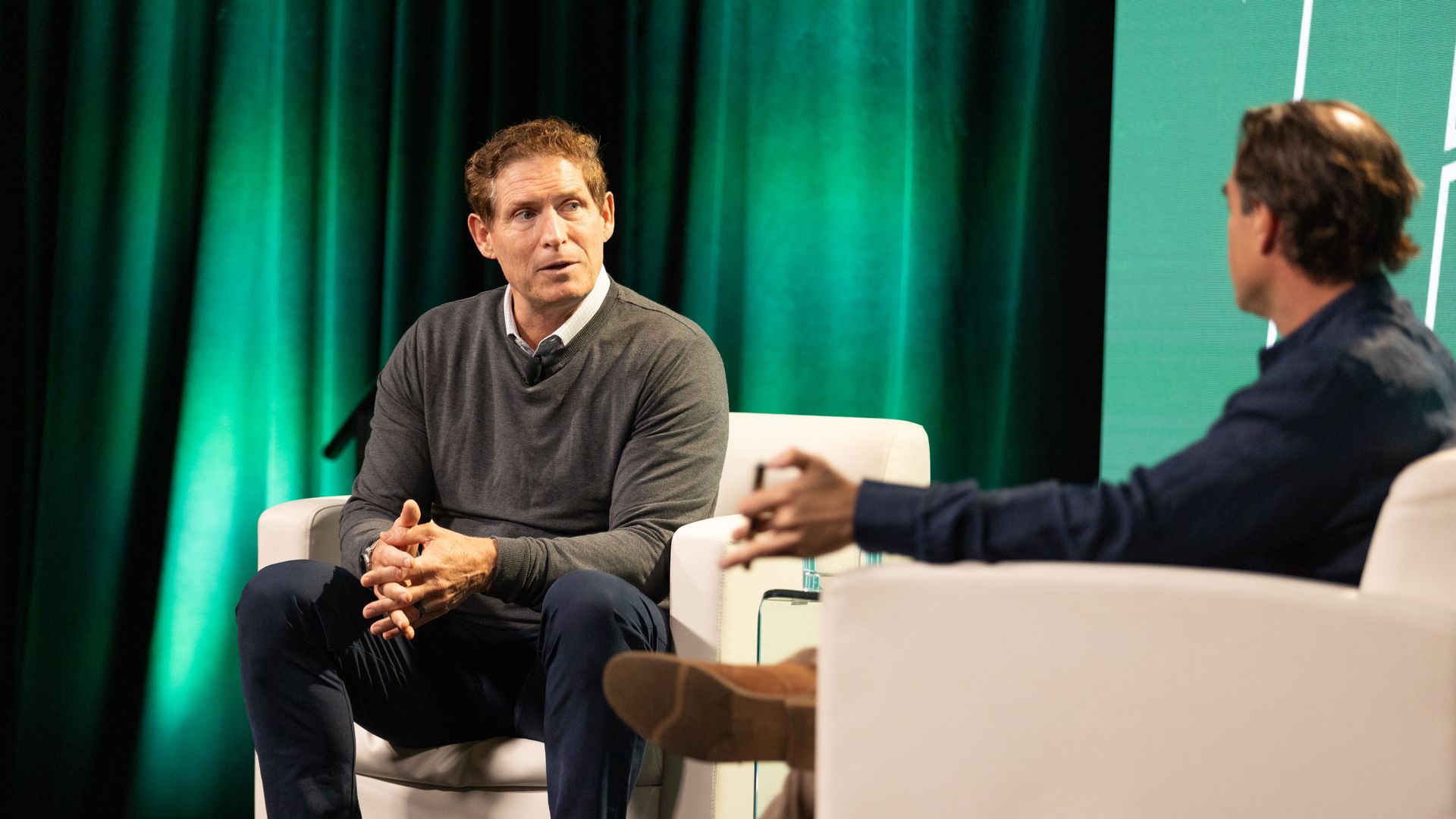 Steve Young on stage with Dan Primack at Axios BFD May 14, 2024