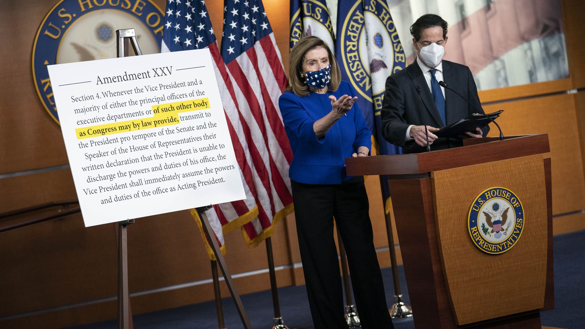Pelosi and Raskin during a press conference on Oct. 9.