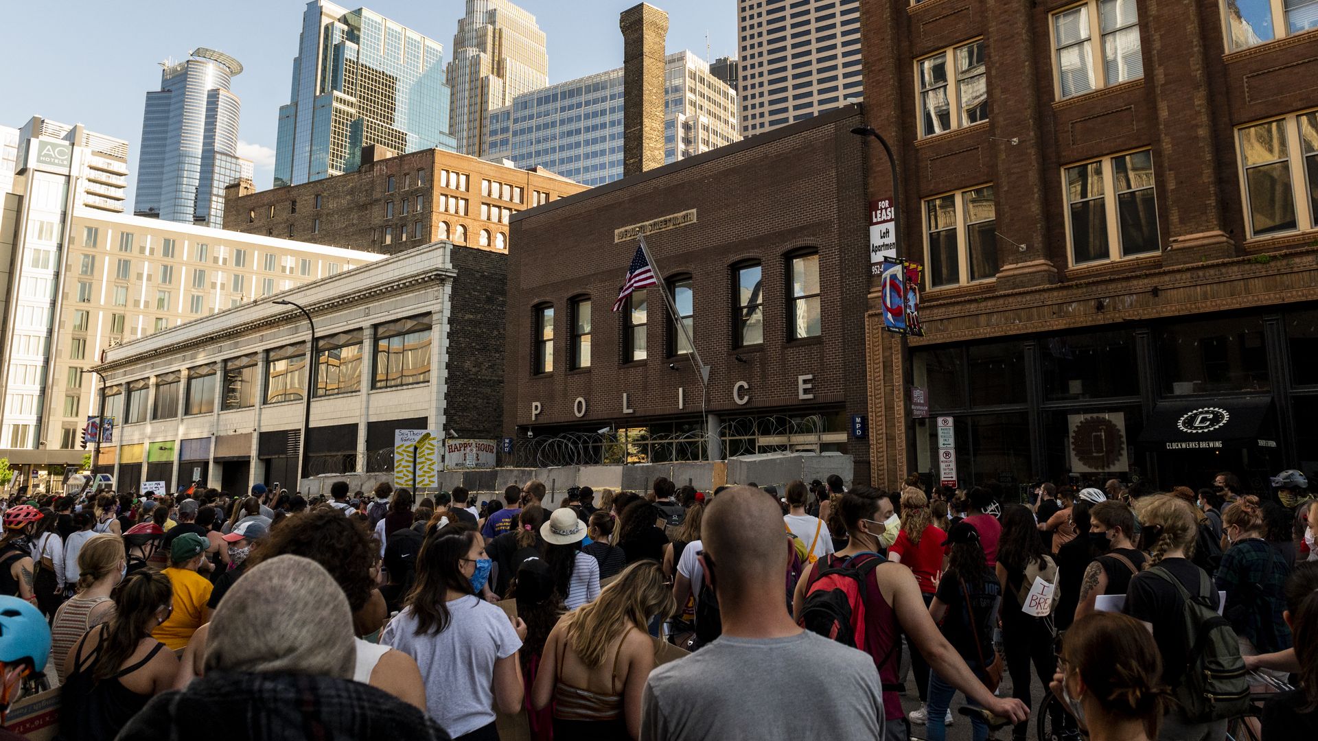 protesters outside first precinct