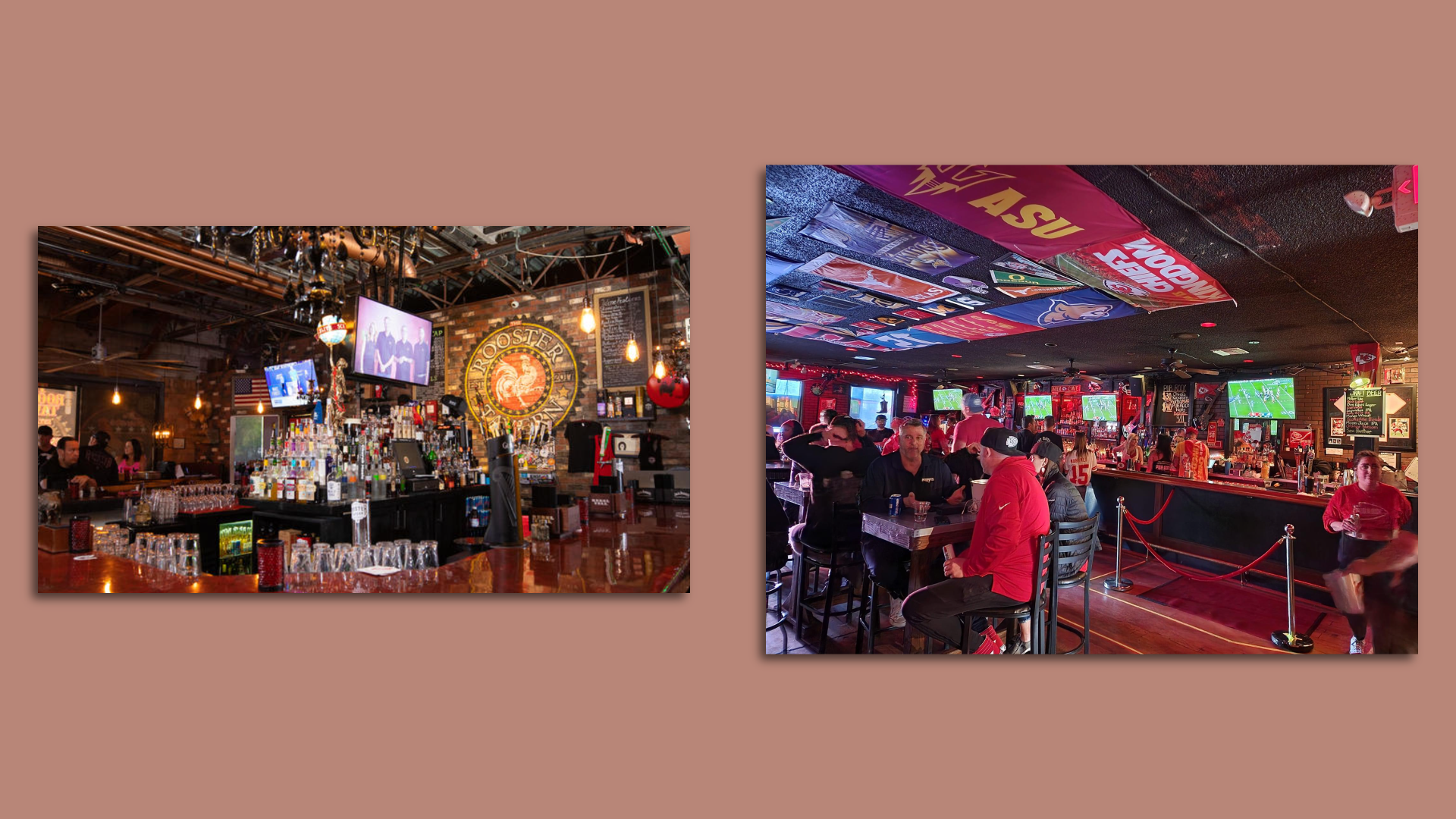 Side by side photos of two bars.