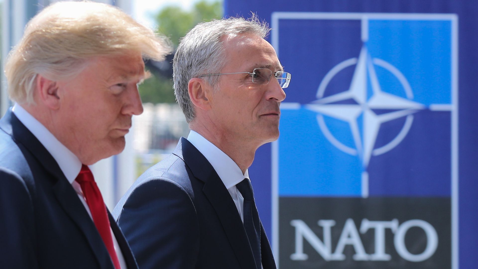 Trump and Stoltenberg side by side
