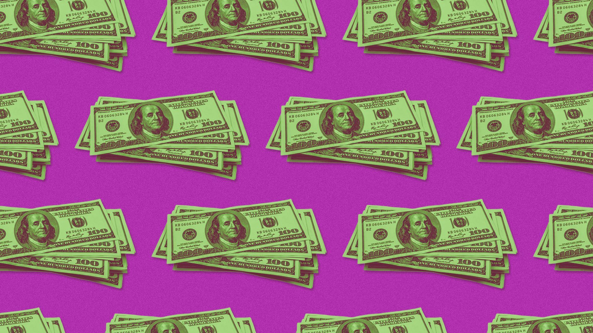 Illustration of a pattern of stacks of money.