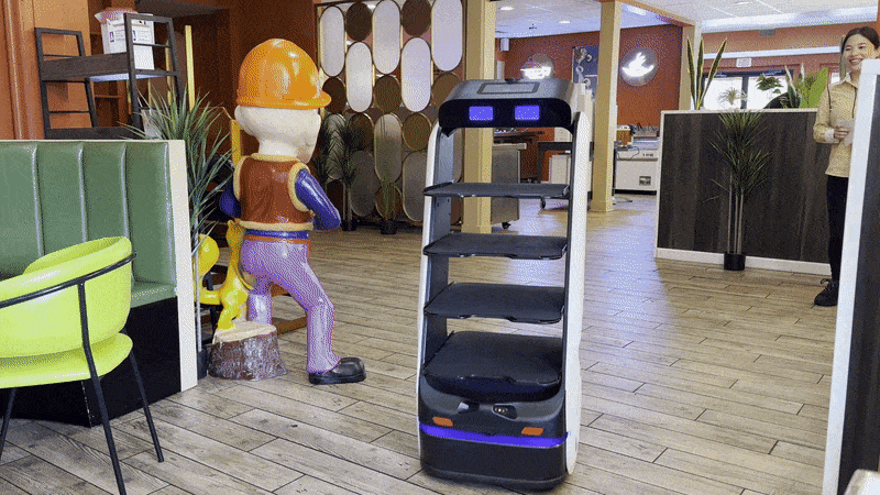 Image shows the robot zooming to the table