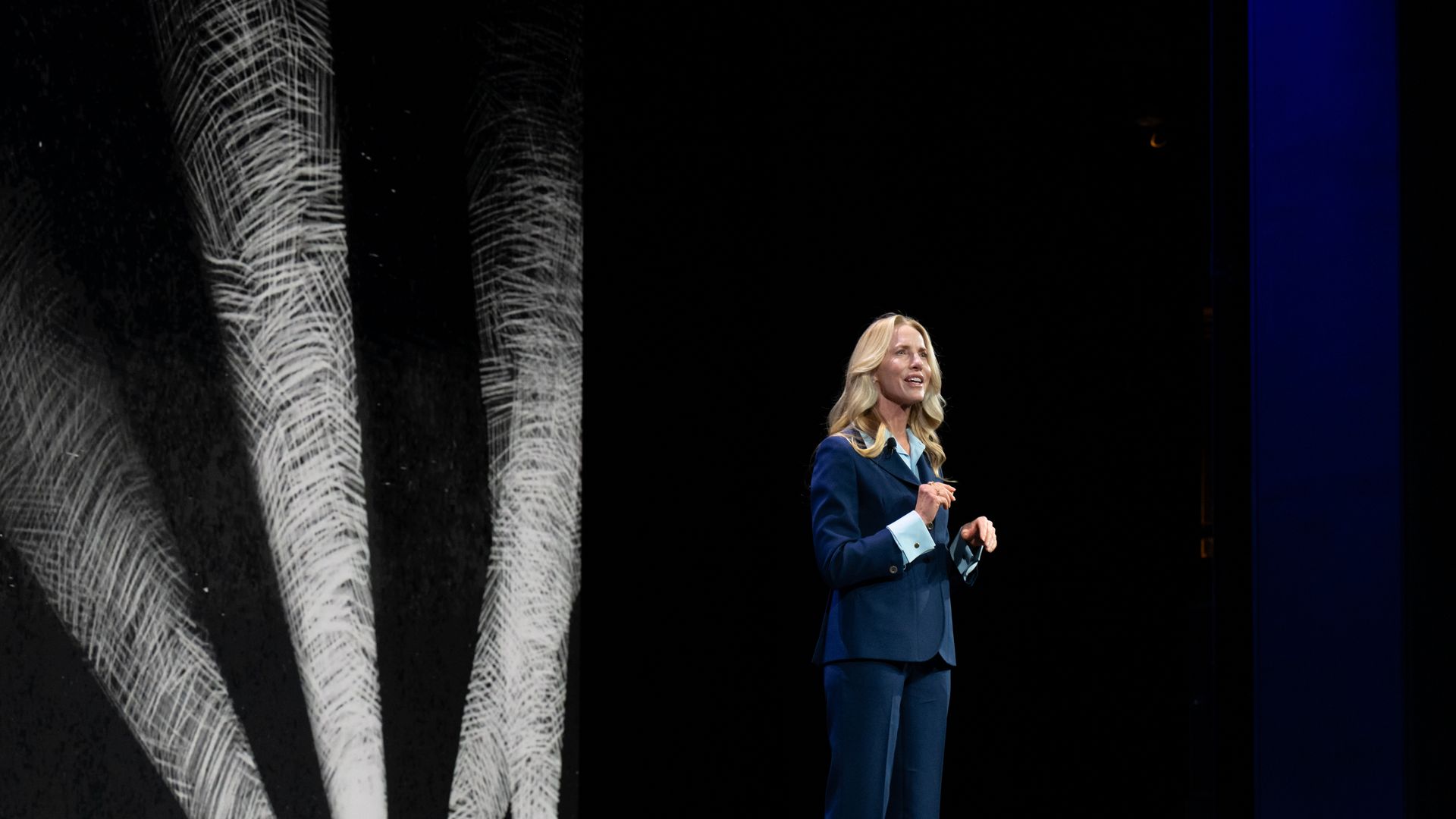 Laurene Powell Jobs speaks at her Demo Day in San Francisco on Nov. 21. Photo: Mike Kai Chen for The New York Times