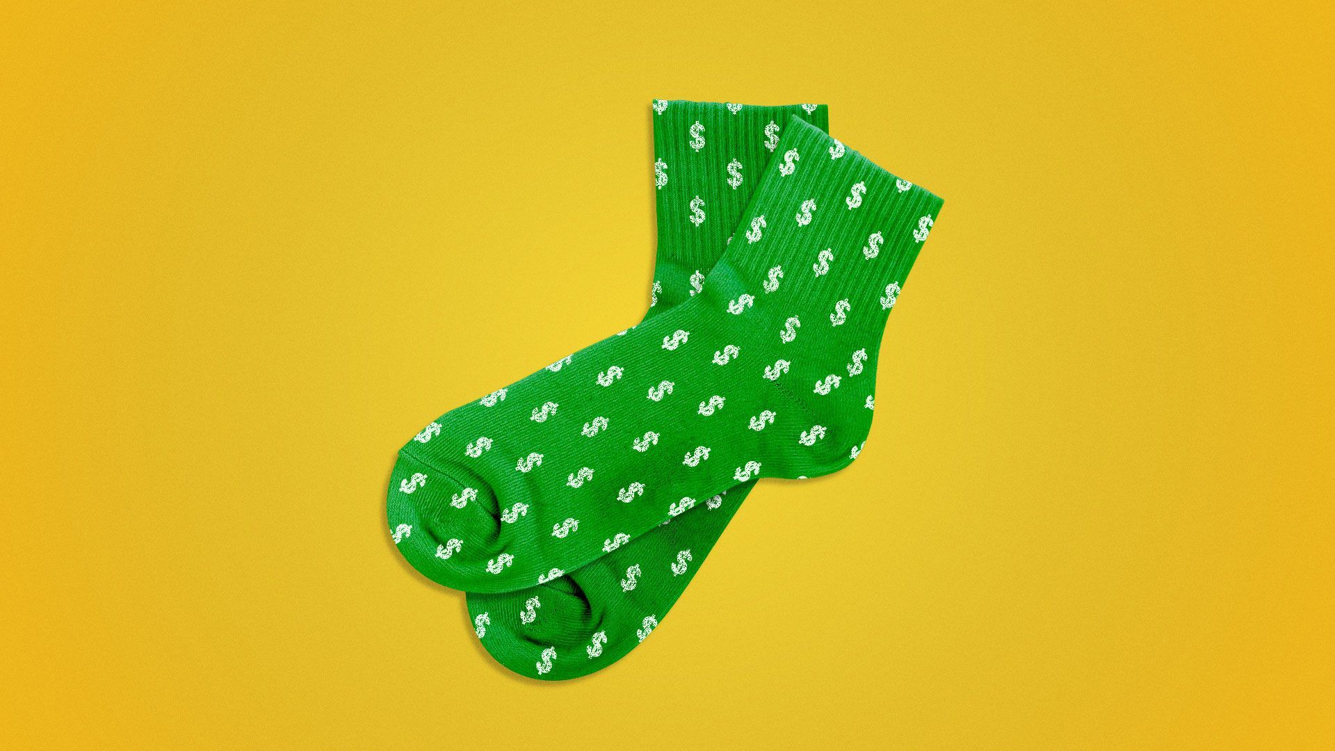 Illustration of socks with money pattern