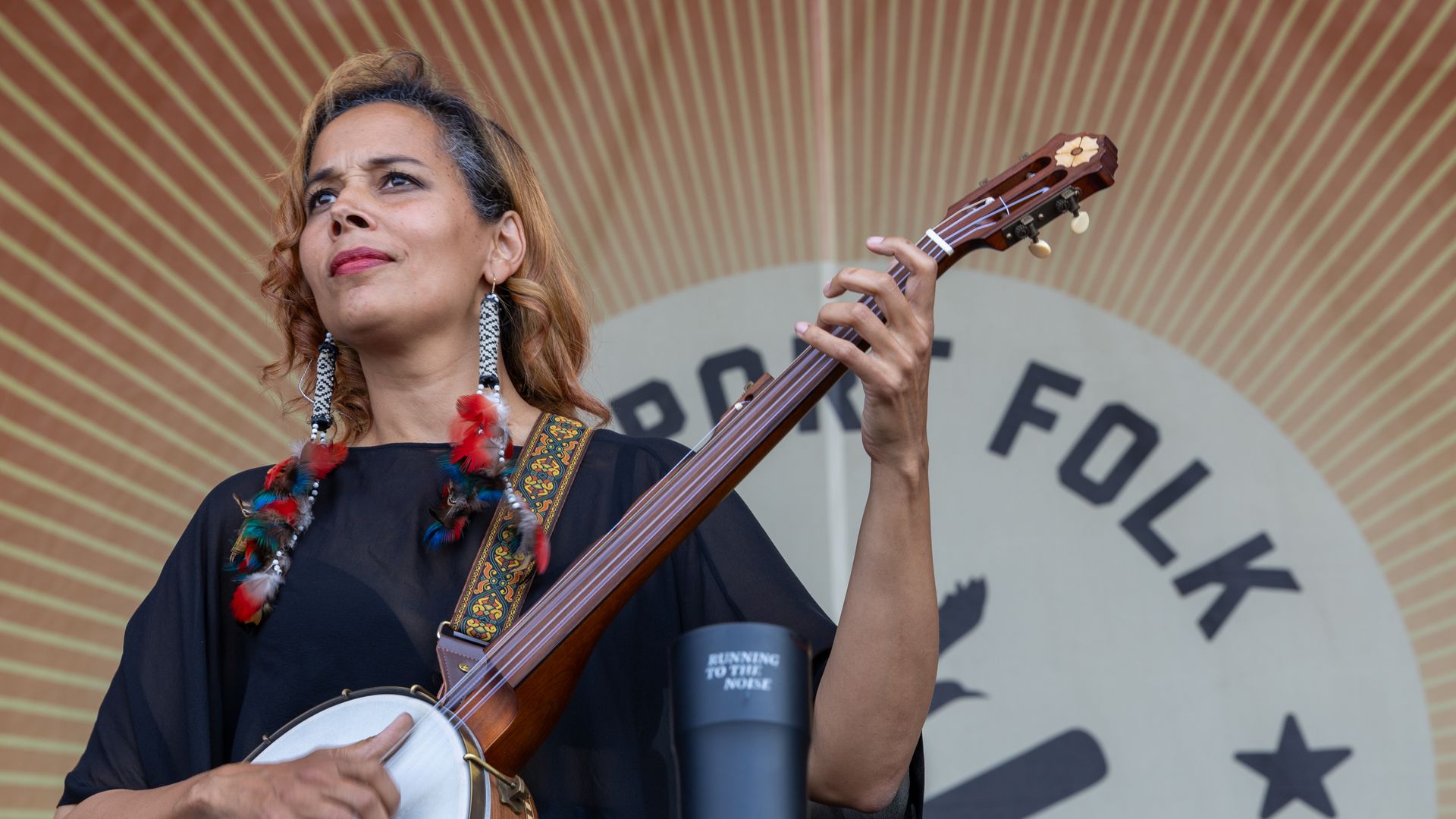 NEWPORT, RHODE ISLAND - JULY 27: Rhiannon Giddens performs during the 2024 Newport Folk Festival at Fort Adams State Park on July 27, 2024 in Newport, Rhode Island. (Photo by Douglas Mason/Getty Images)
