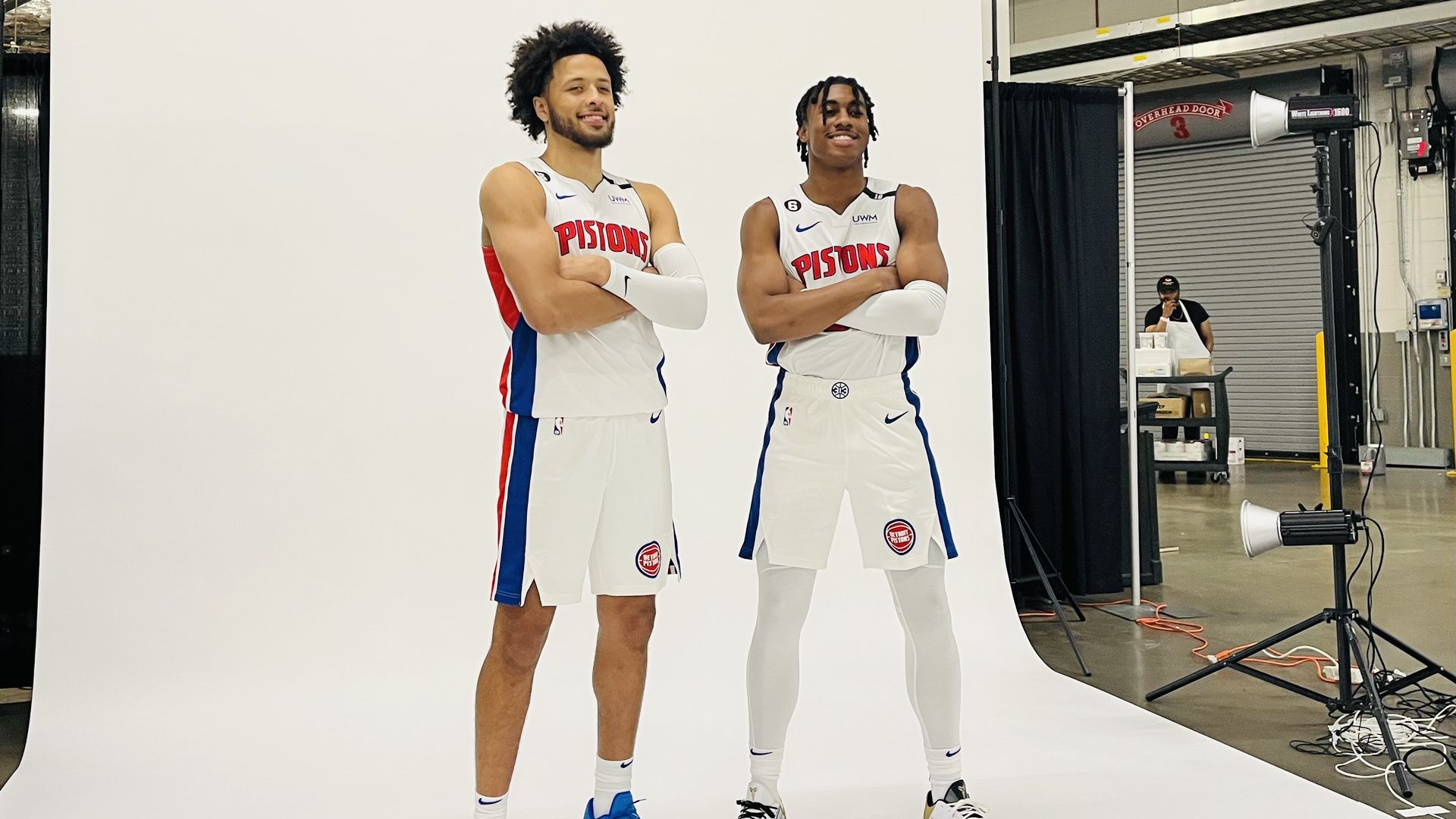 Pistons players Cade Cunningham and Jaden Ivey