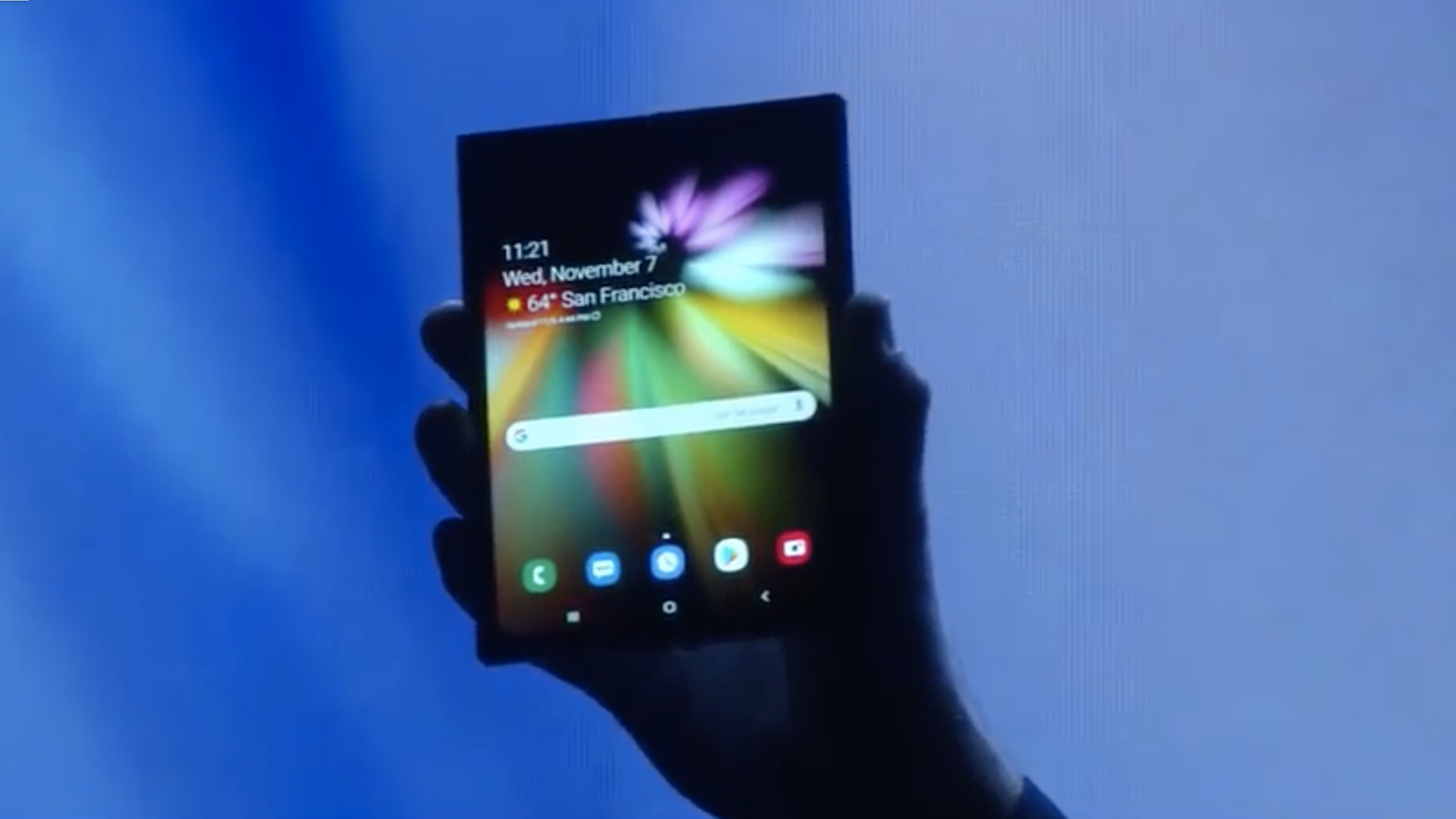 Samsung teased a foldable smartphone at a 2018 developer conference. Photo: Samsung