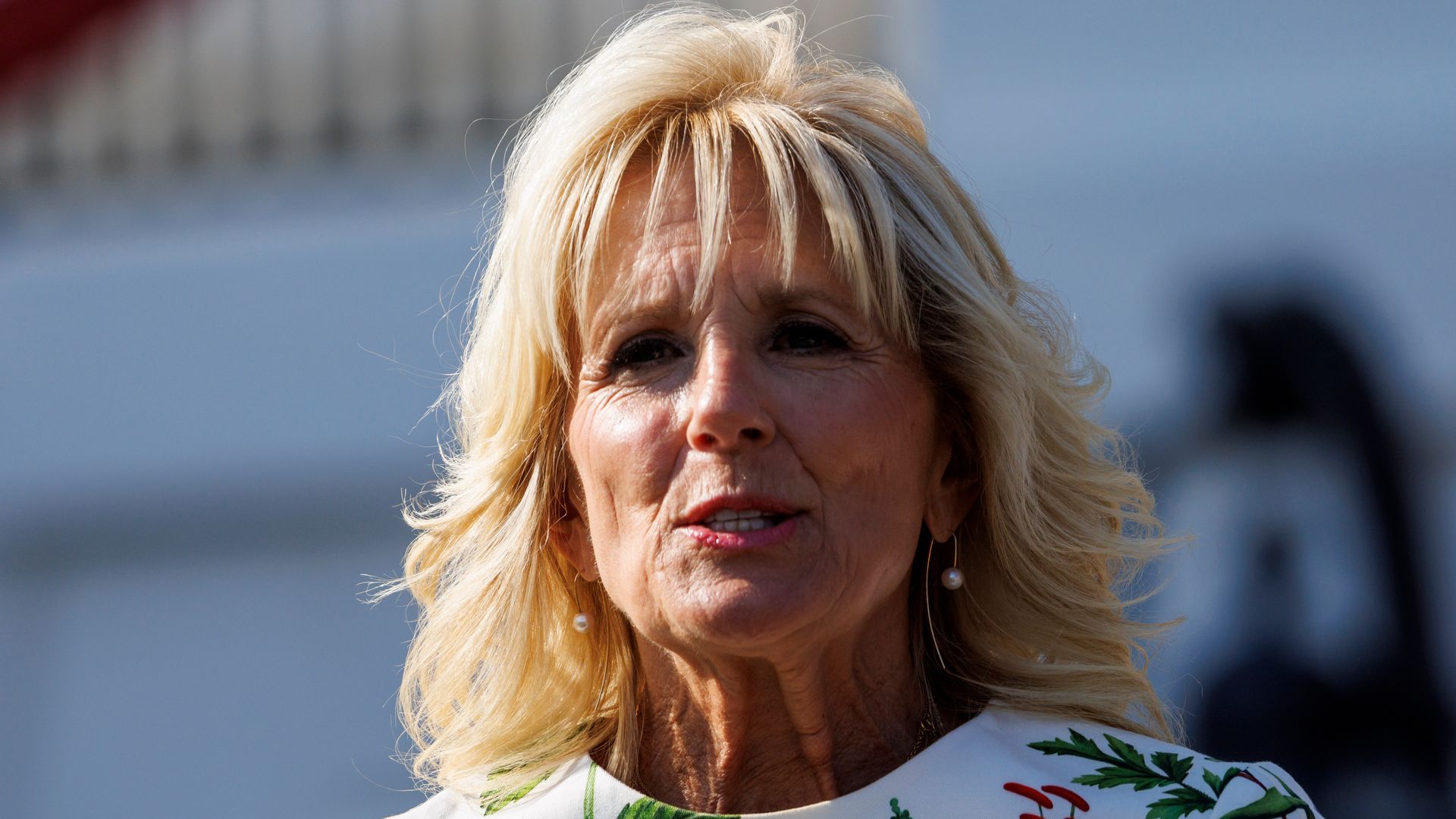 Jill Biden speaks during a Fourth of July event
