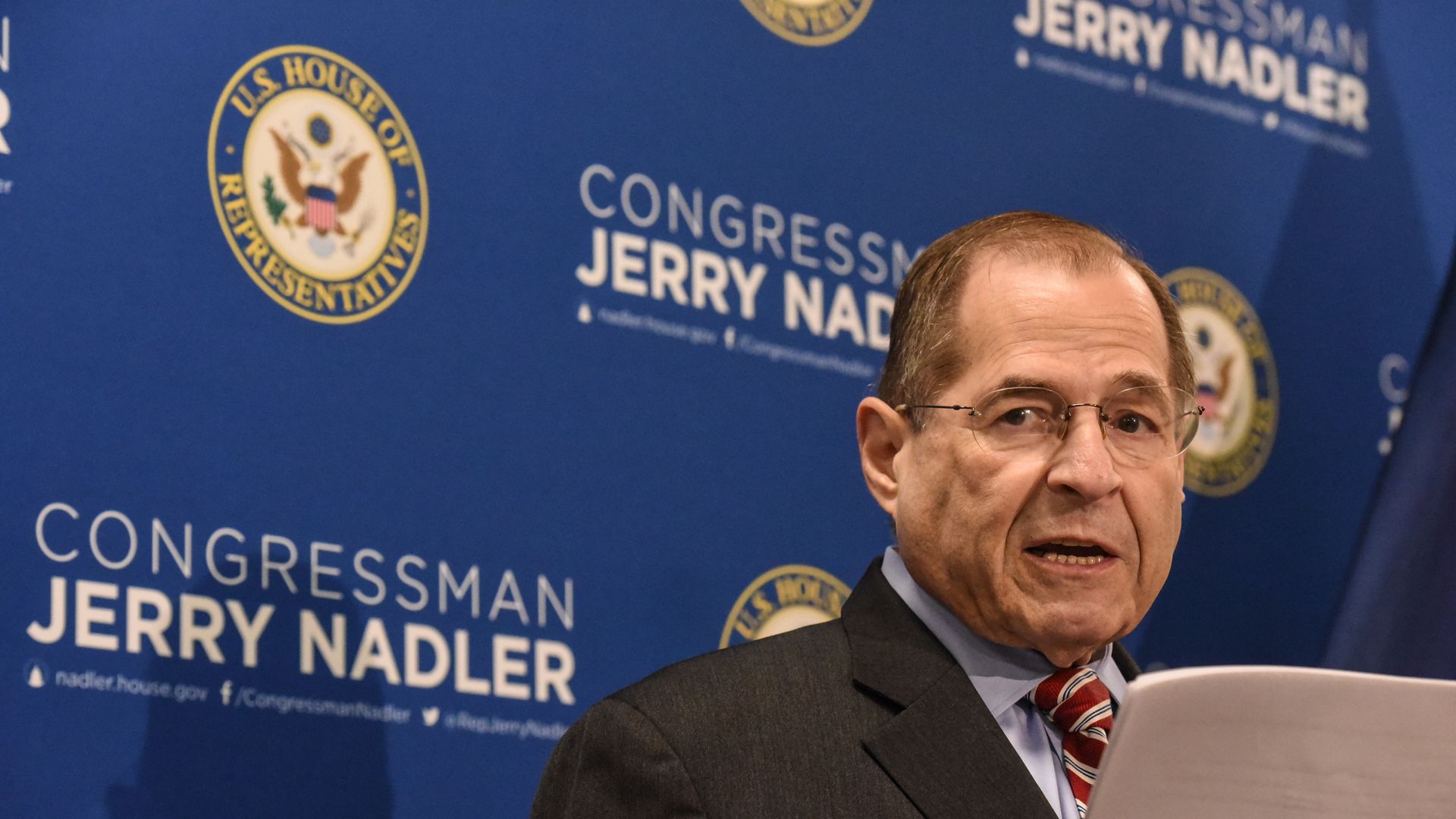 House Judiciary Committee Chairman Jerrold Nadler gives a speech.