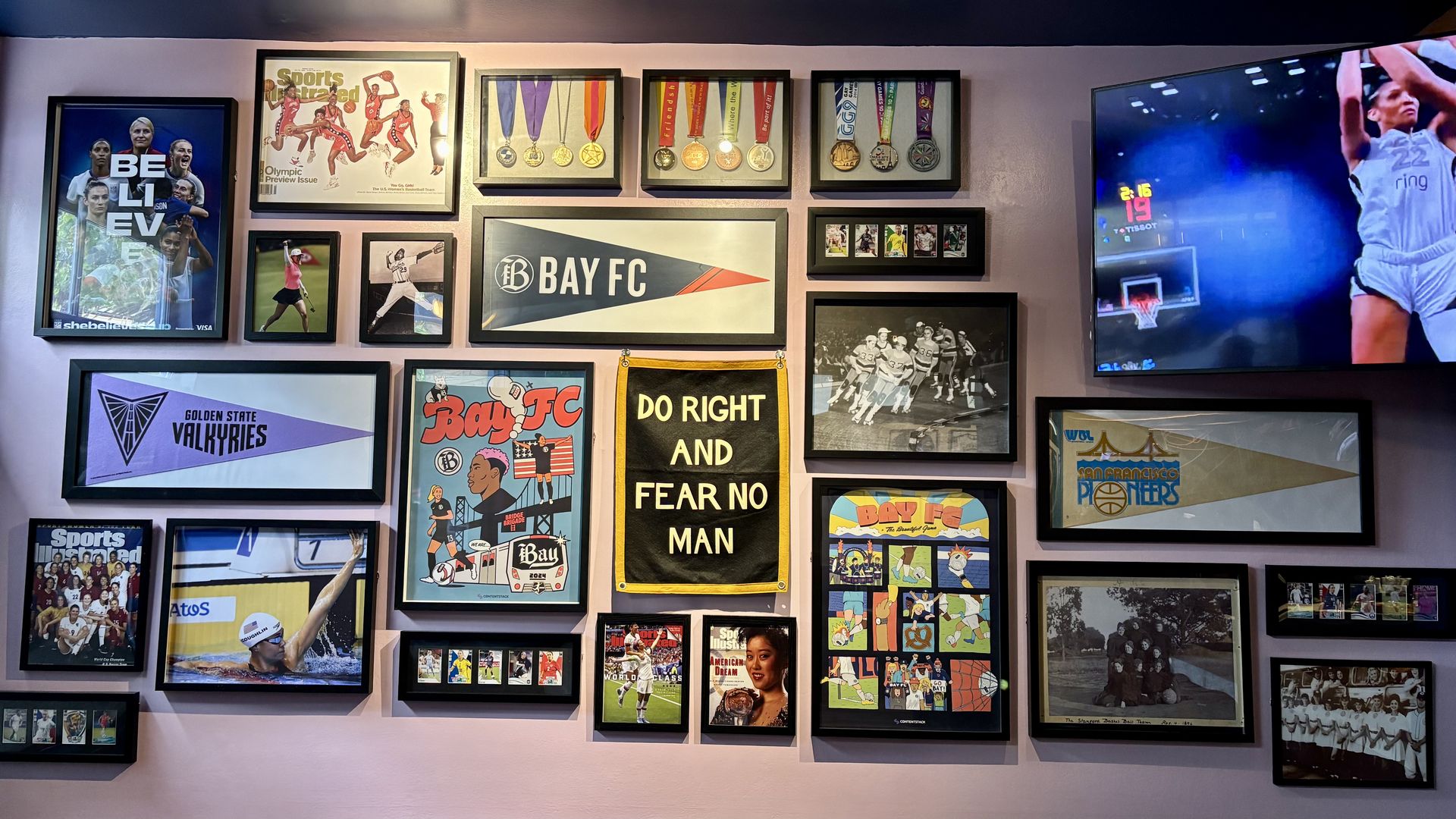 The gallery wall at Rikki's in the Castro.