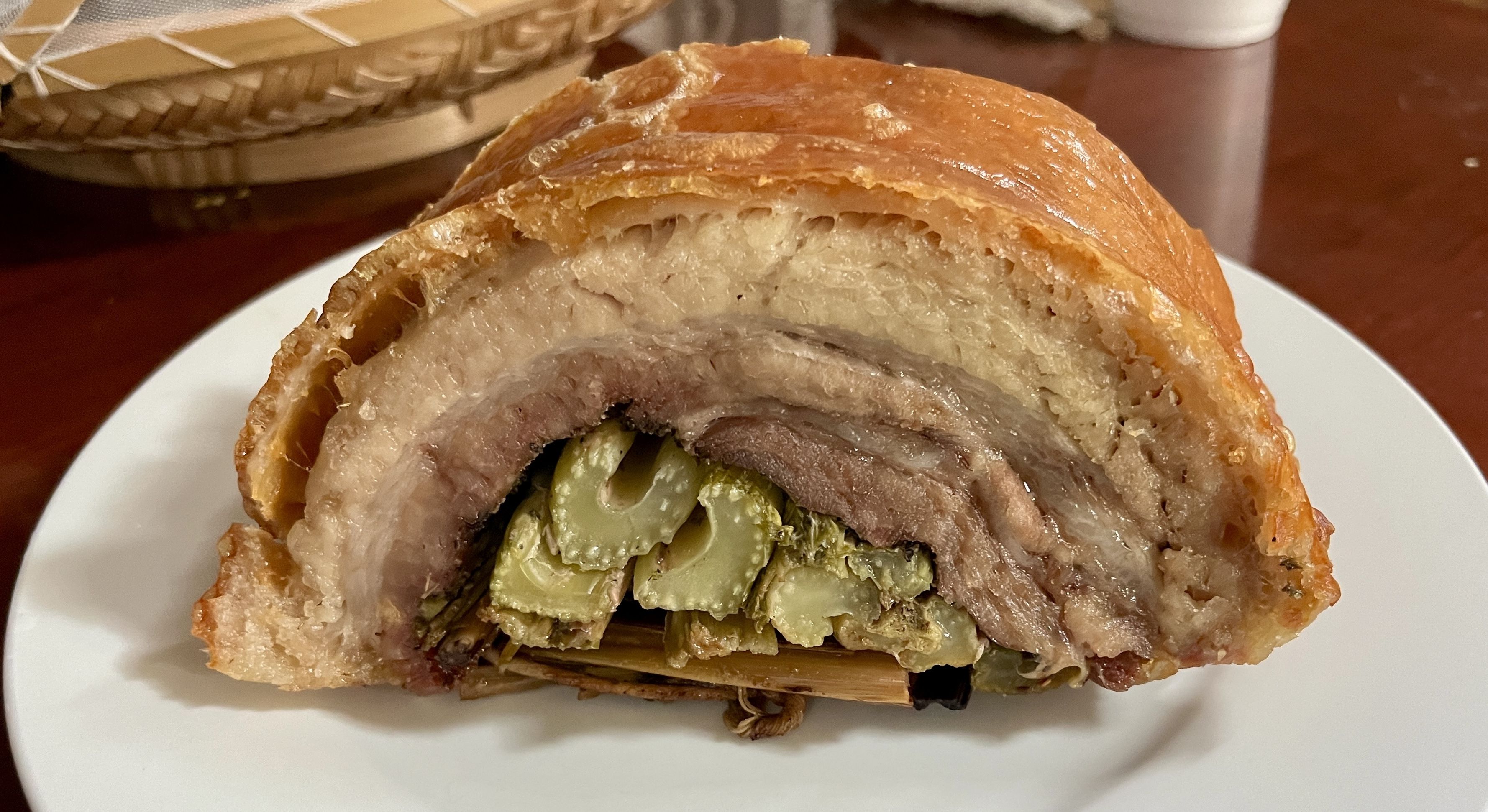roast pork stuffed with celery