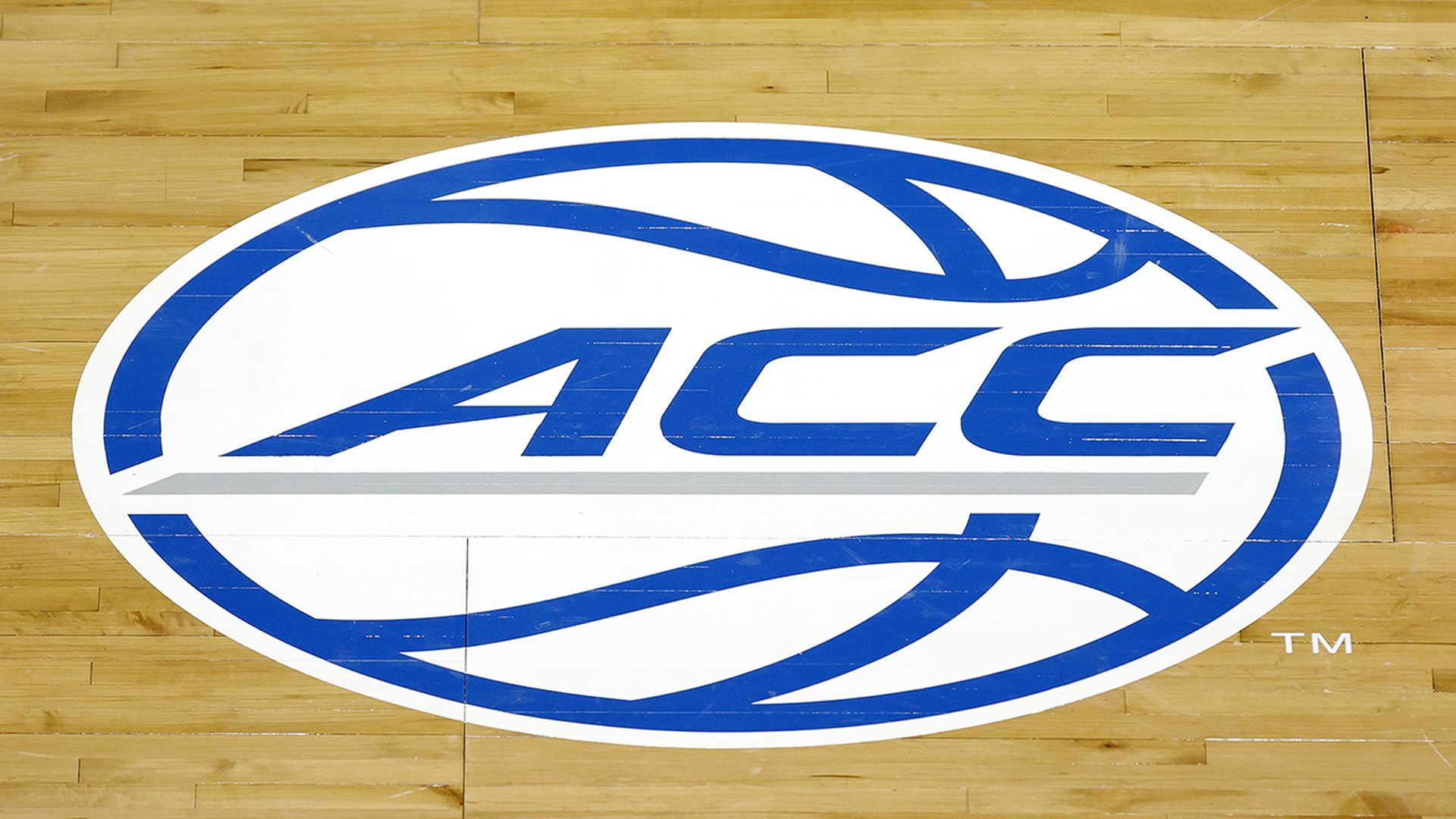 ACC logo on a basketball court