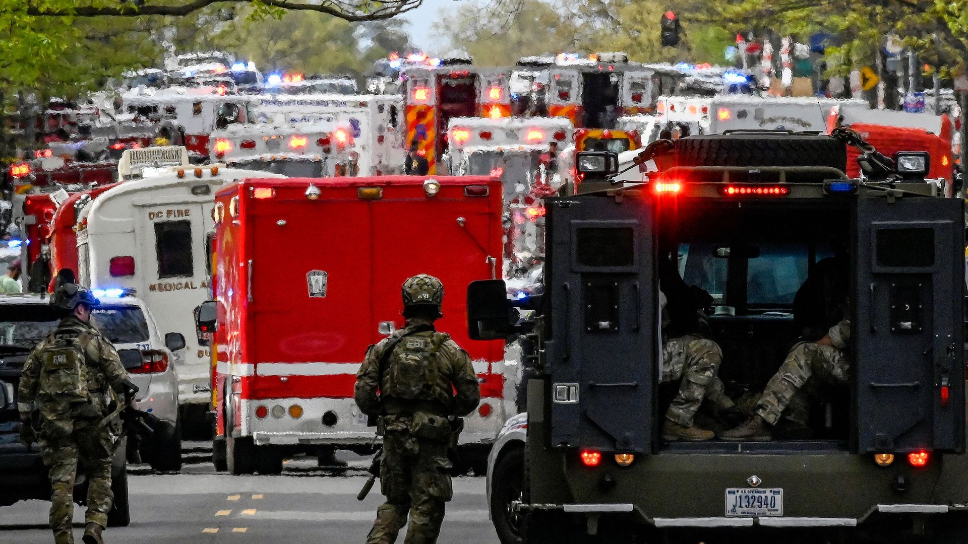 Lots of police agencies respond to Van Ness shooting.