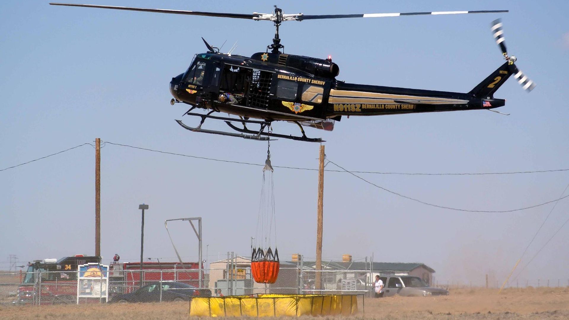 A helicopter from the Bernalillo County Sheriff’s Office in New Mexico that crashed over the weekend.