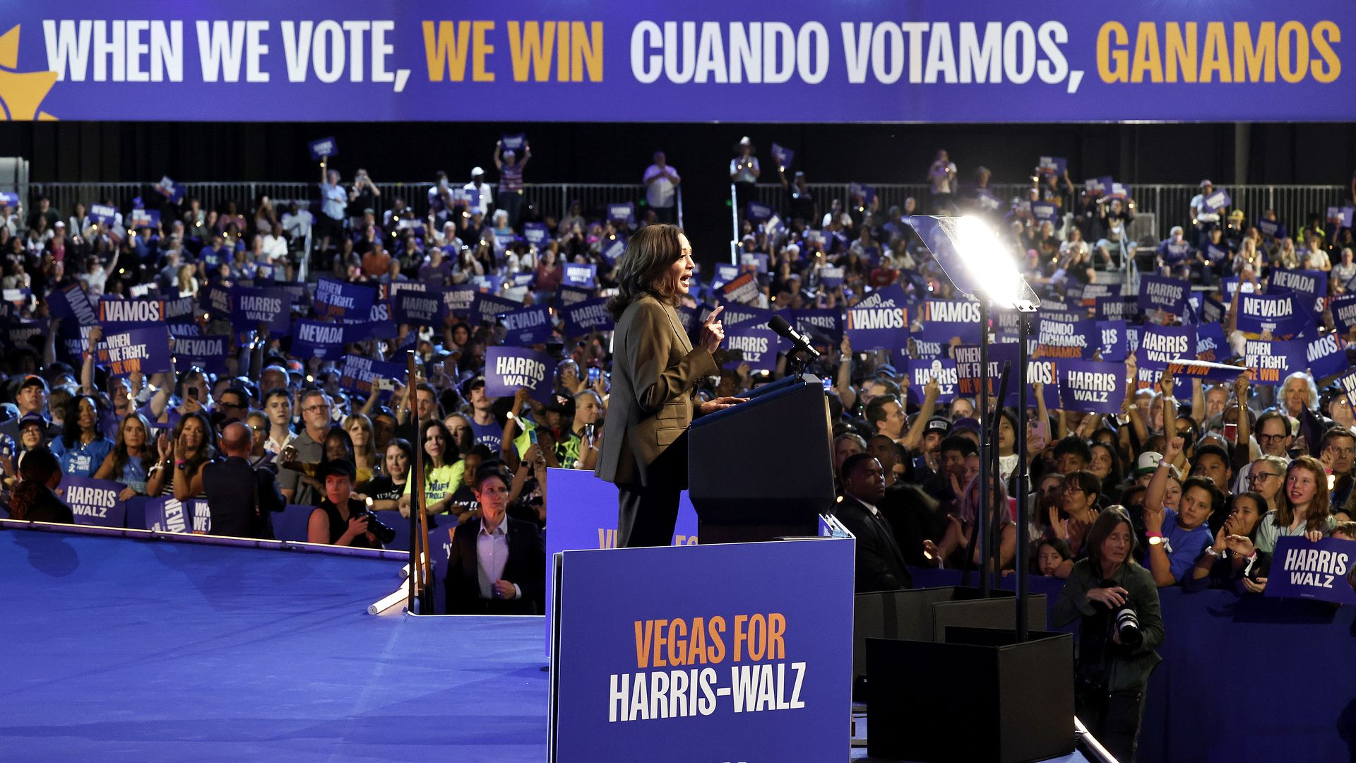 Vice President Harris during a campaign rally on Sept. 29, 2024 in Las Vegas, Nevada. Photo: Mario Tama/Getty Images