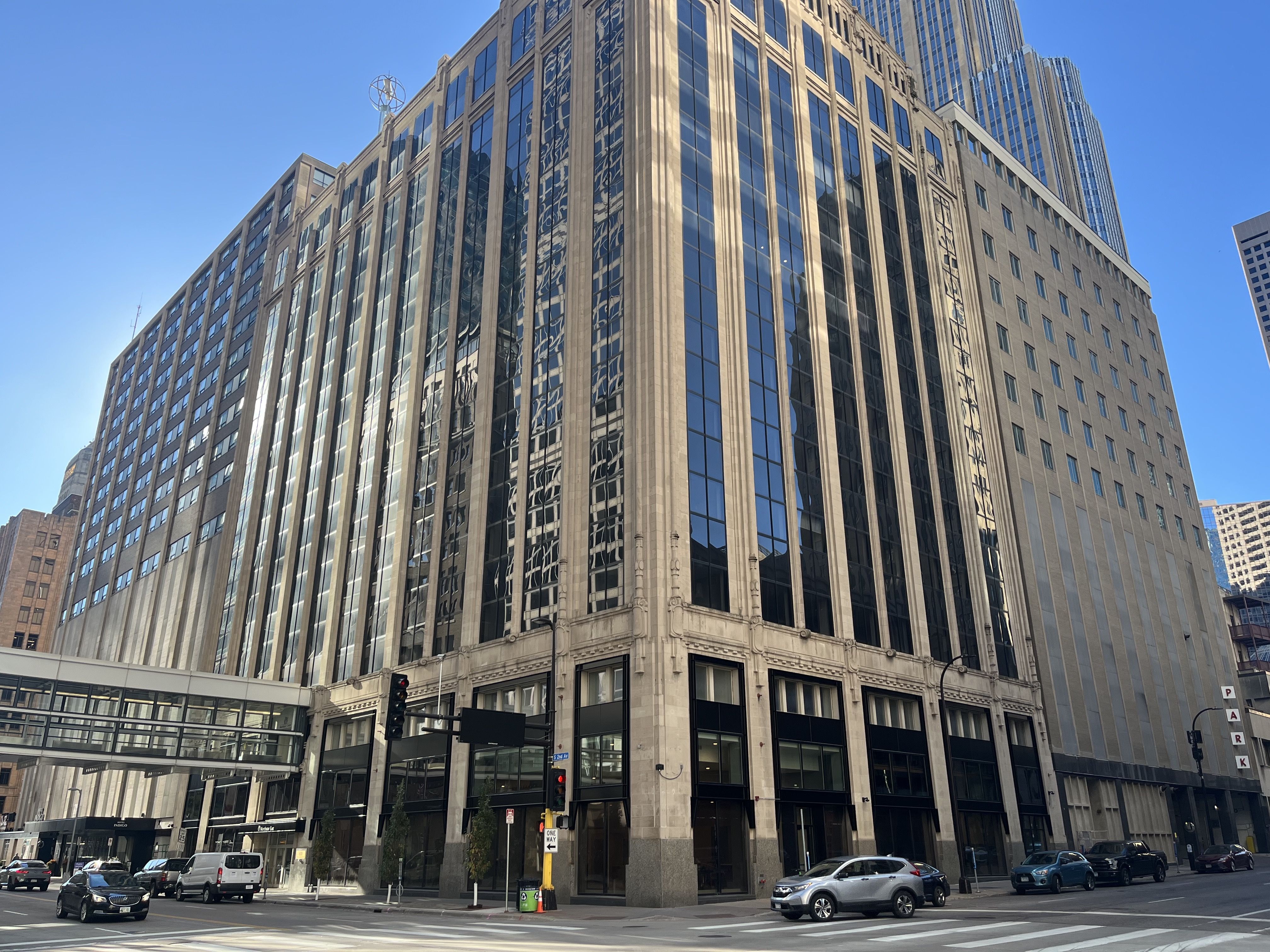 A photo of the outside of The Grooves Lofts 