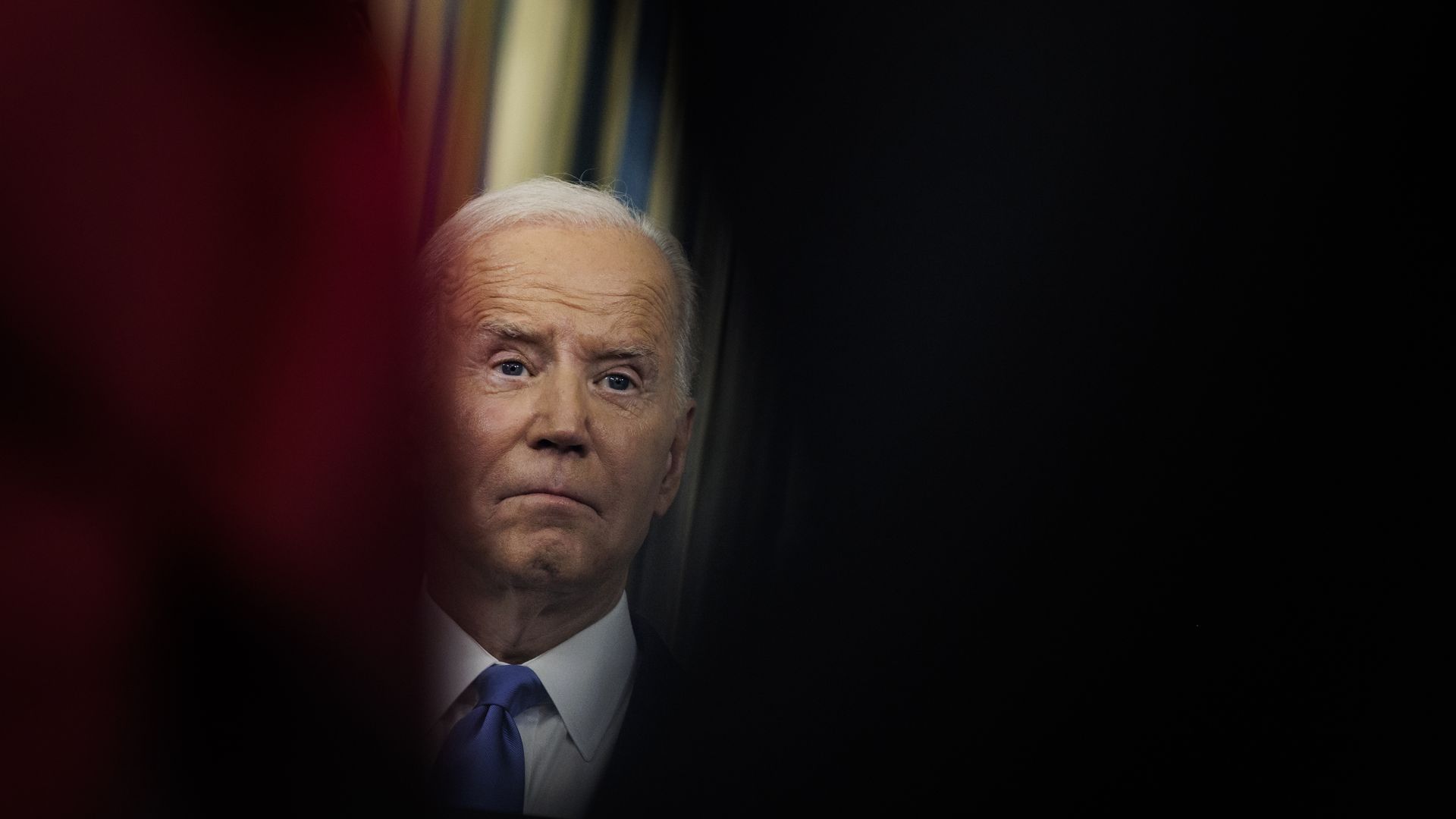 Biden's face partially obscured