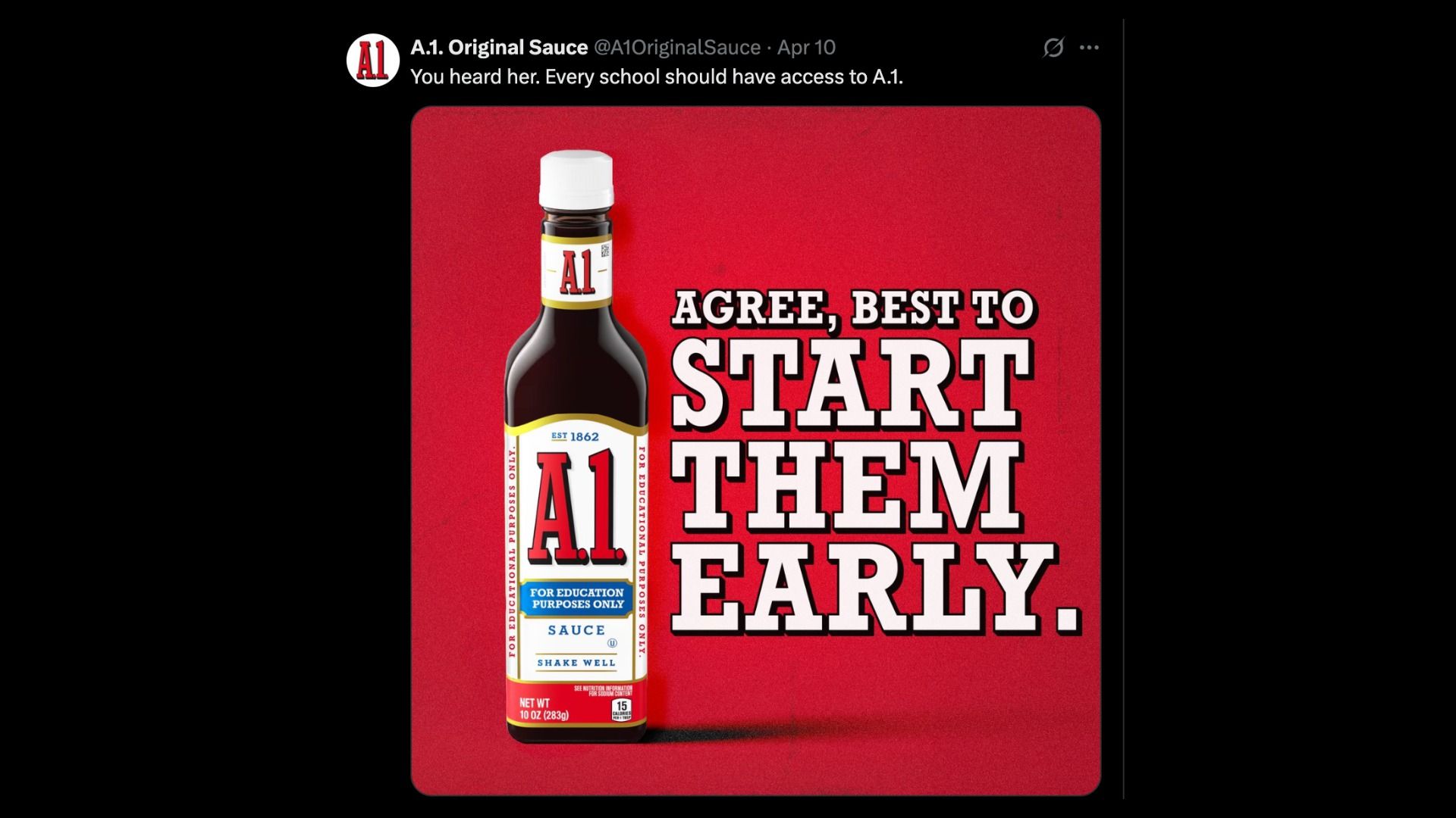 screenshot of A1 tweet