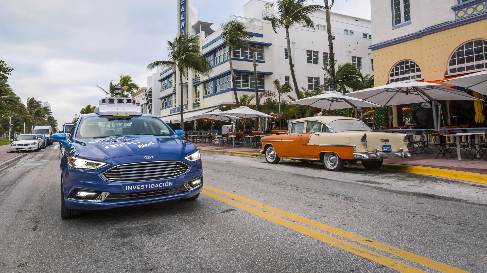 Image of Ford AV test vehicle in Miami