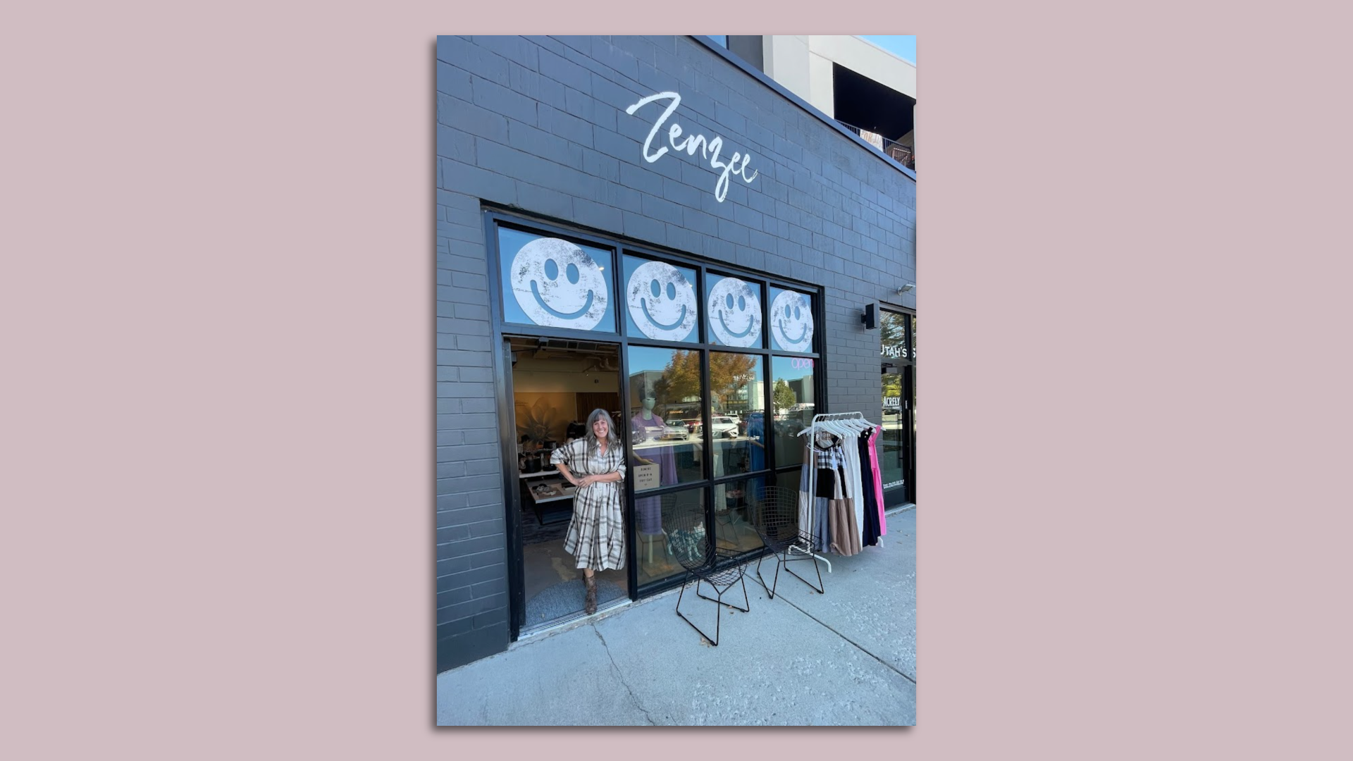 Zenzee storefront, featuring the store's owner Sharon.