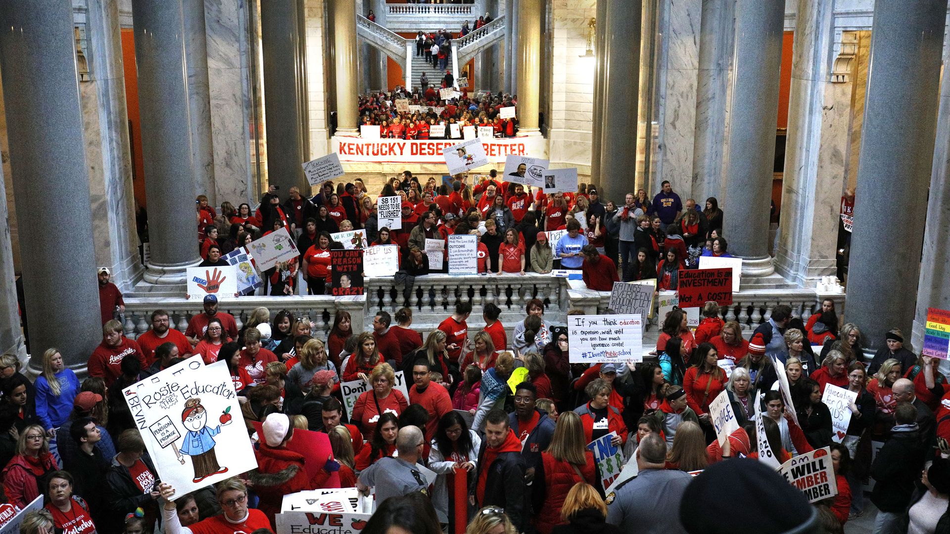 Teachers at the Kentucky state capitol