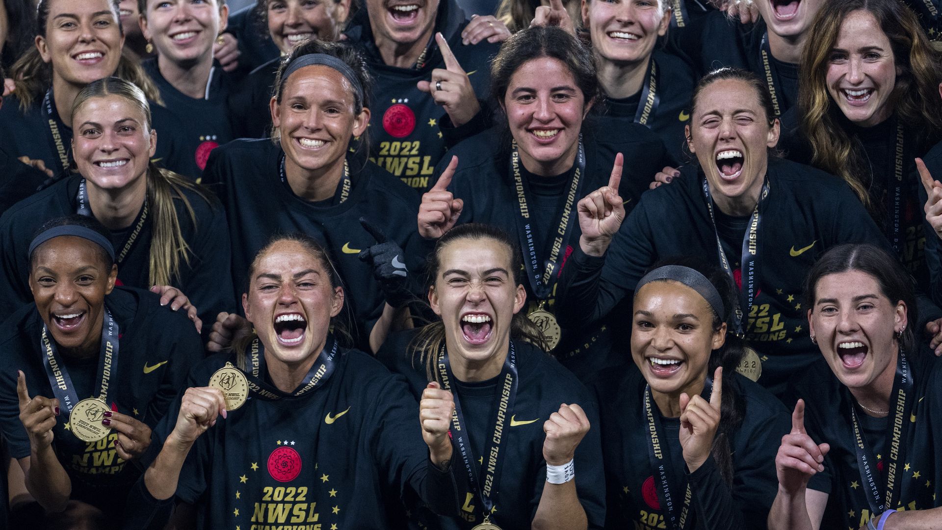 Portland Thorns celebrating