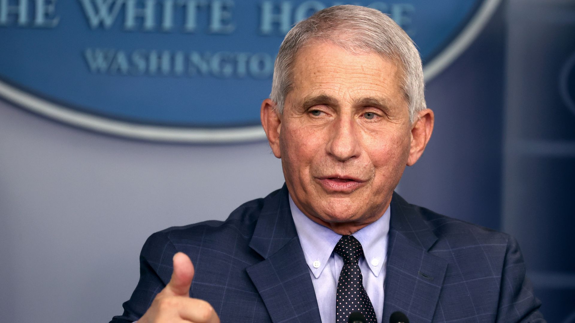 Anthony Fauci speaks during a White House Coronavirus Task Force press briefing in the James Brady Press Briefing Room at the White House on November 19