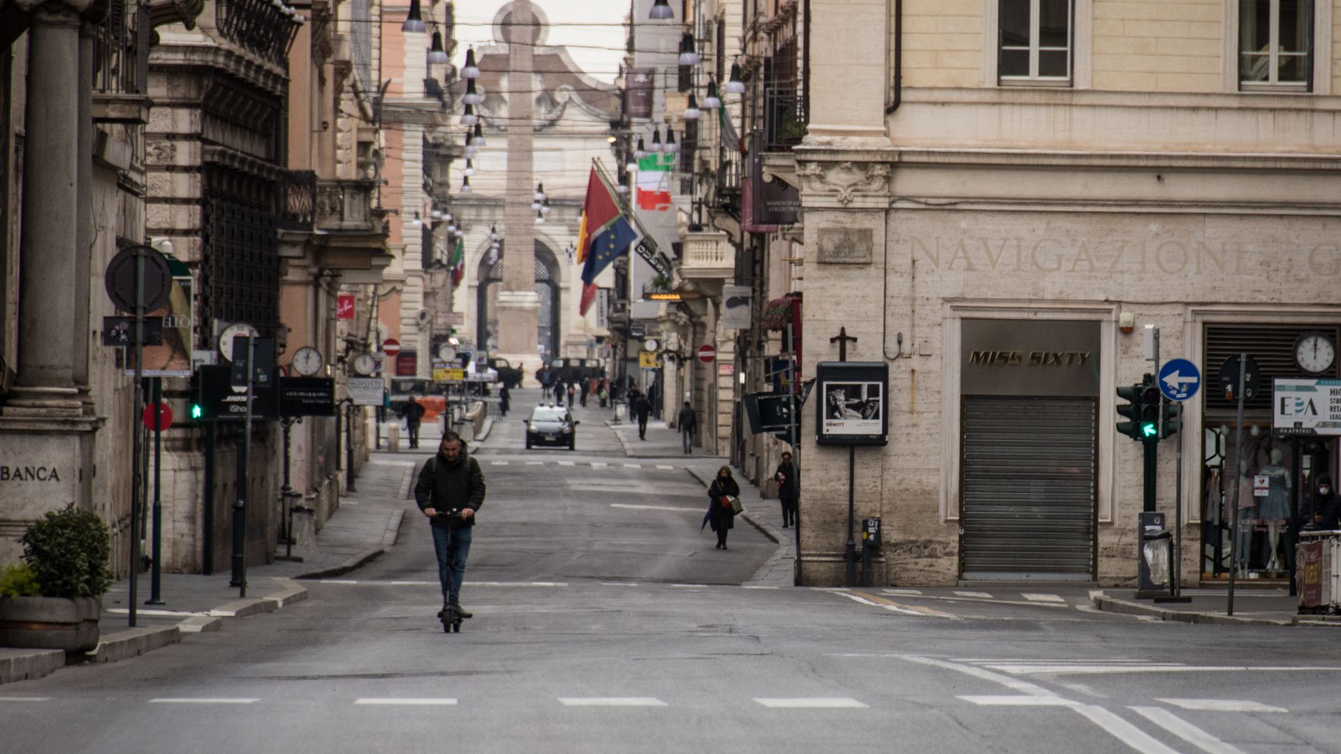 Empty roads in Italy