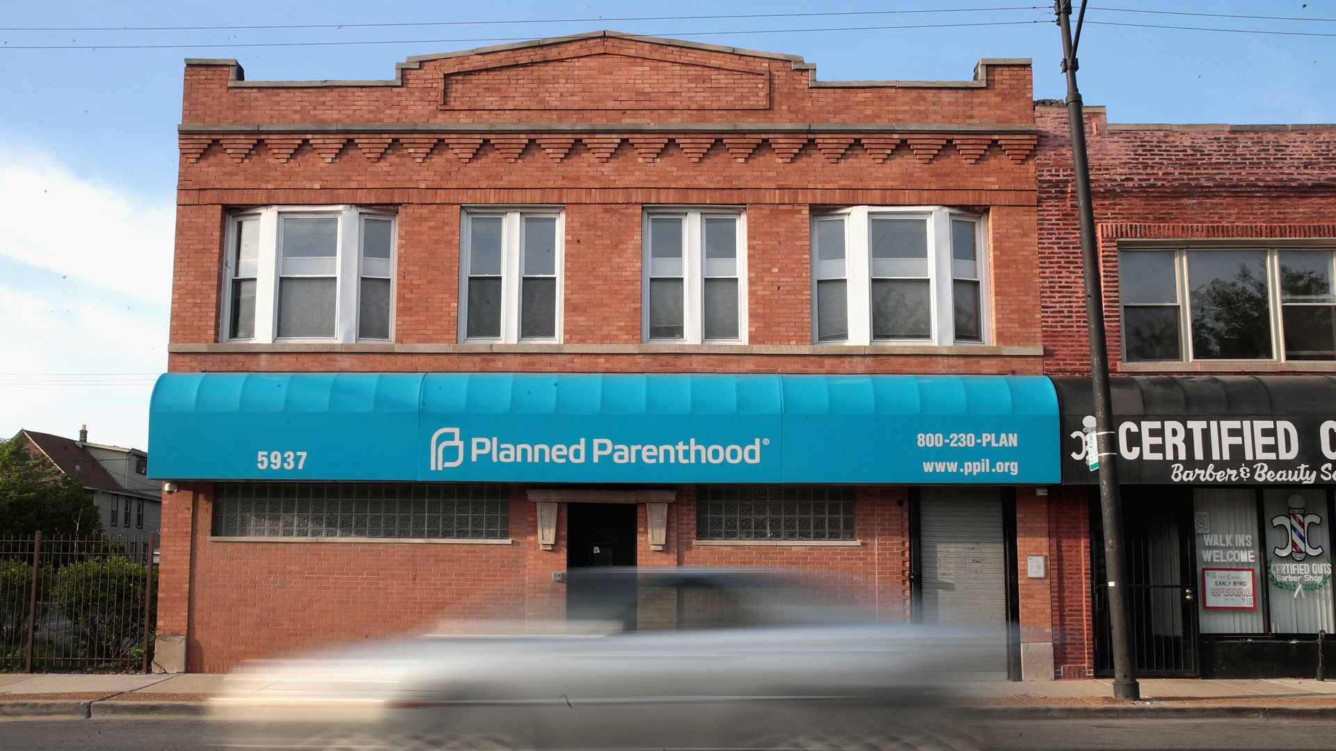 Front of Planned Parenthood clinic
