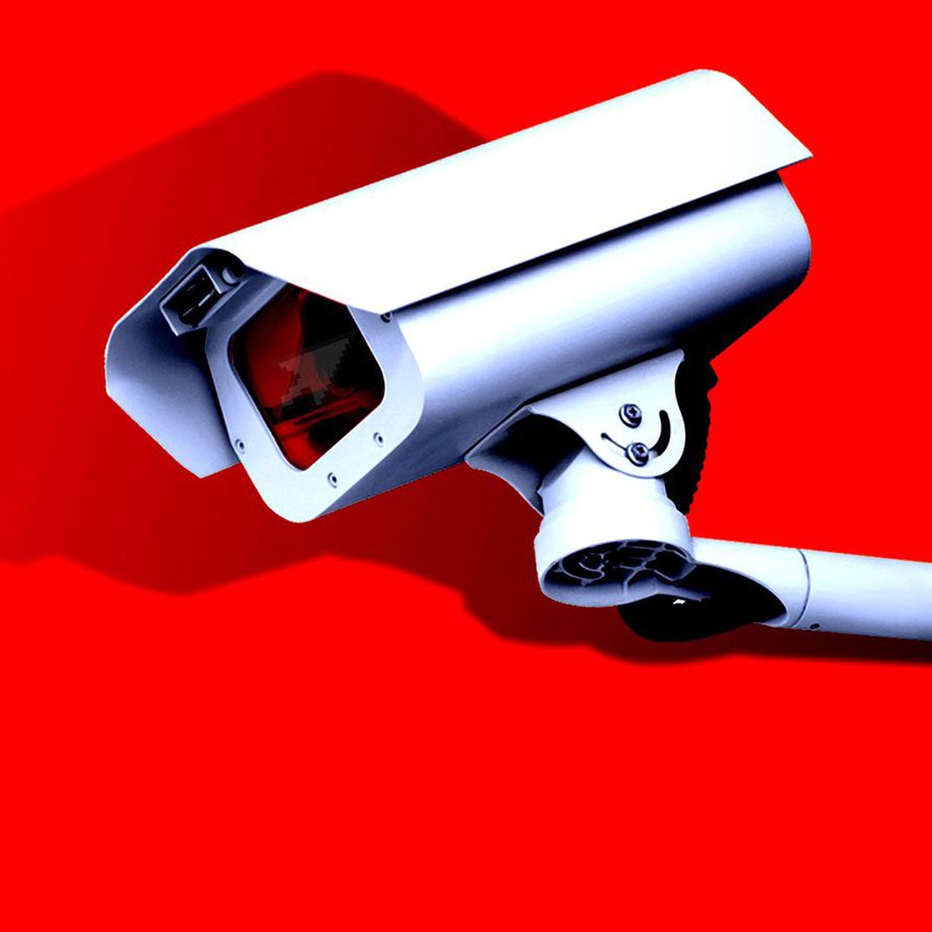 An illustration showing a surveillance camera and mouse pointer. 