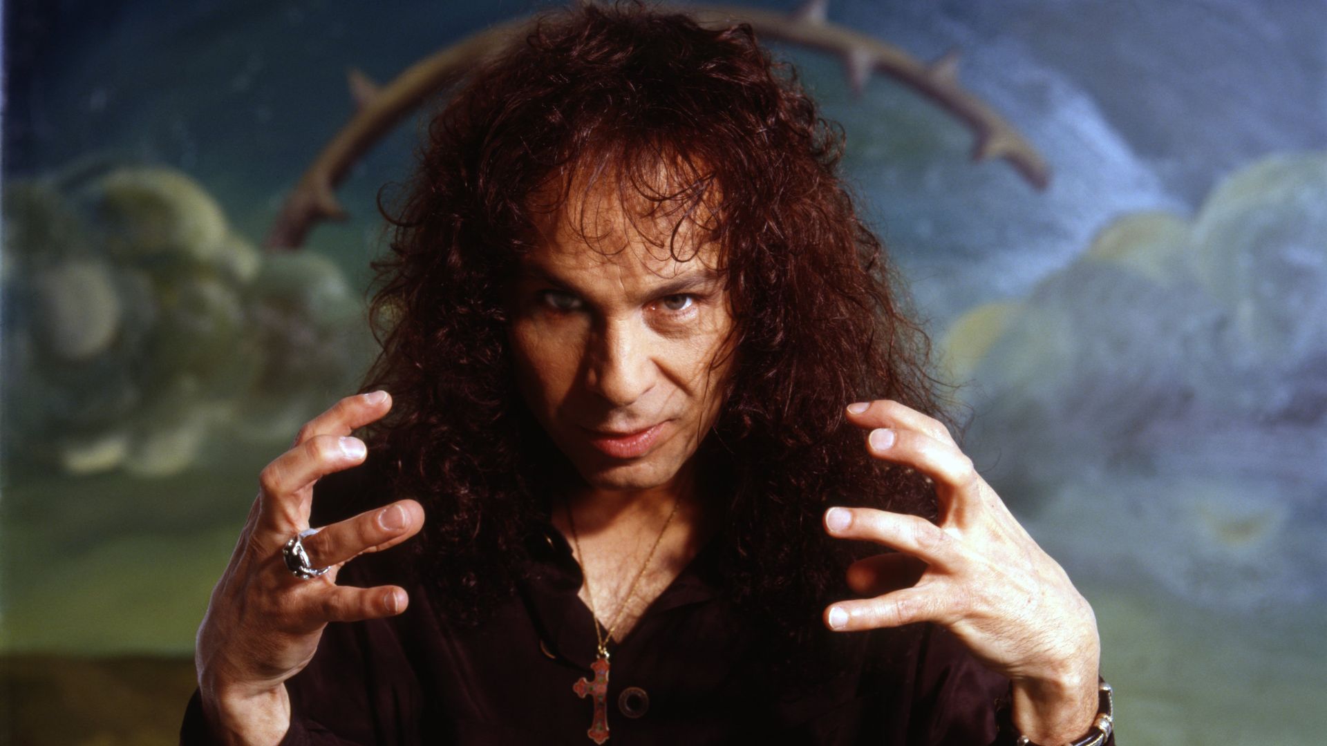 Metal legend Ronnie James Dio poses for a photo.
